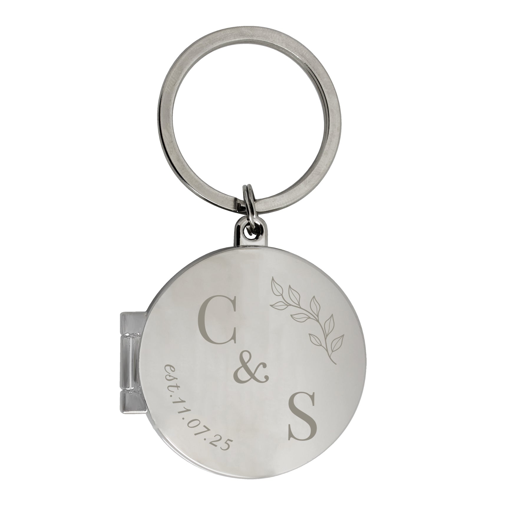 Personalised Foliage Couples Photo Keyring