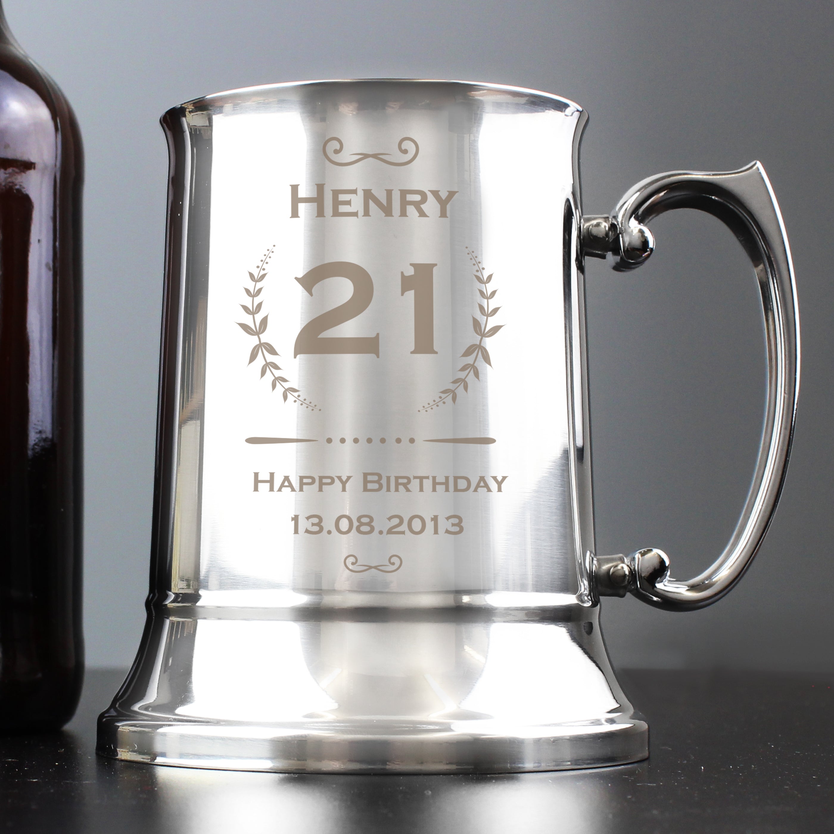 Personalised Age Crest Stainless Steel Tankard