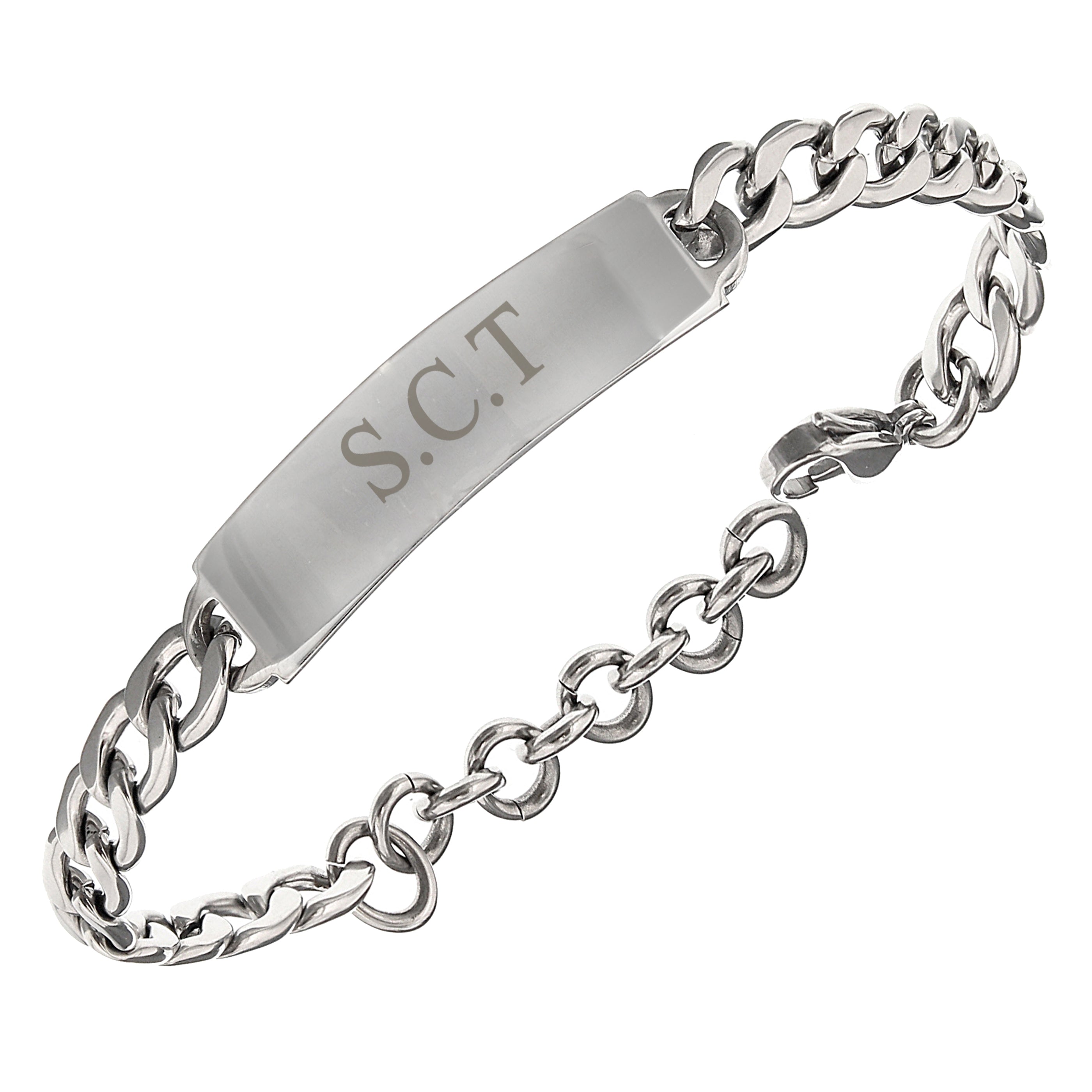 Personalised Initial Stainless Steel Unisex Bracelet