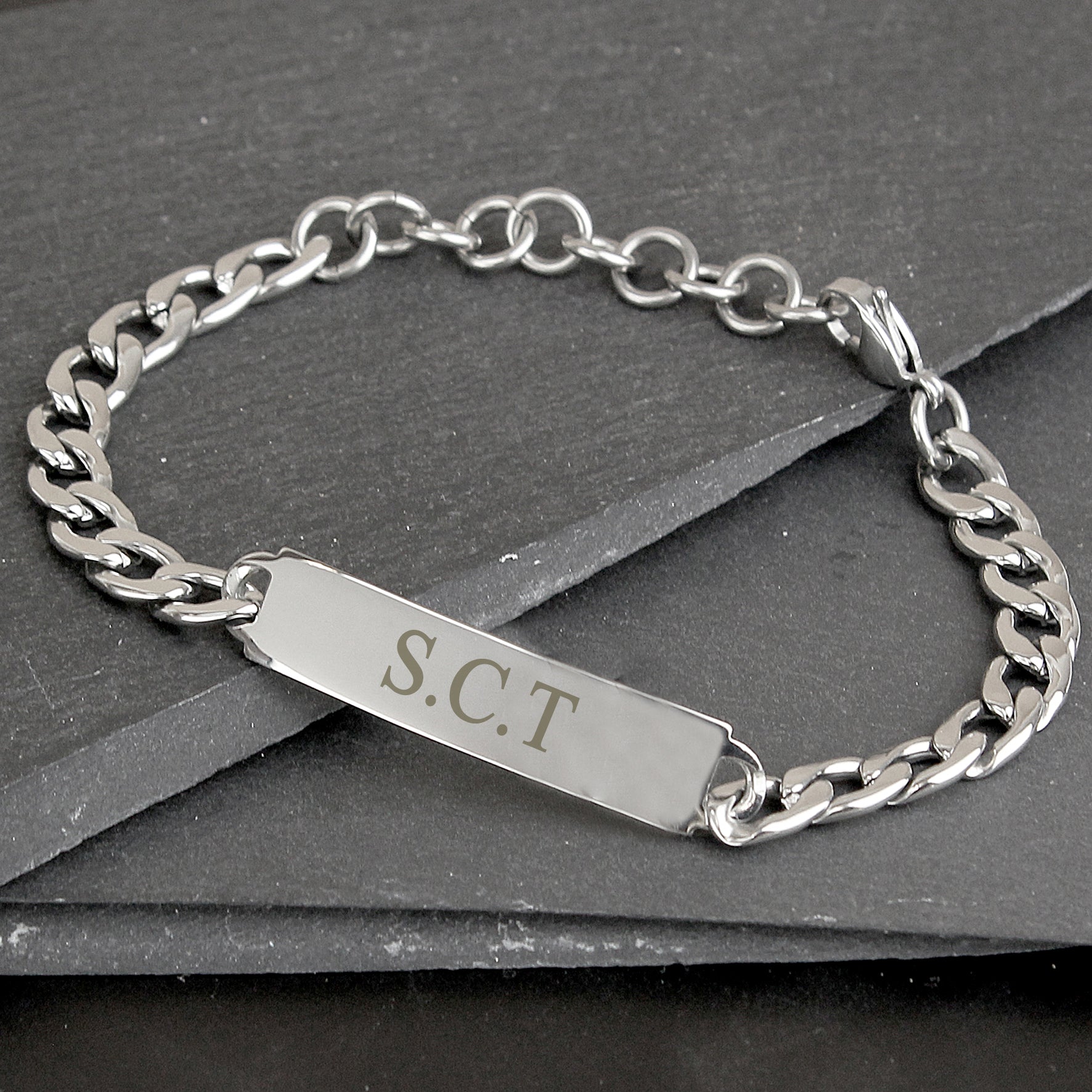 Personalised Initial Stainless Steel Unisex Bracelet