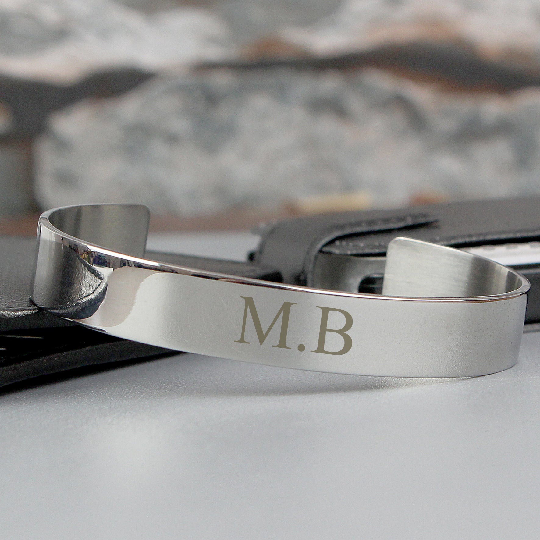 Personalised Initial Stainless Steel Bangle