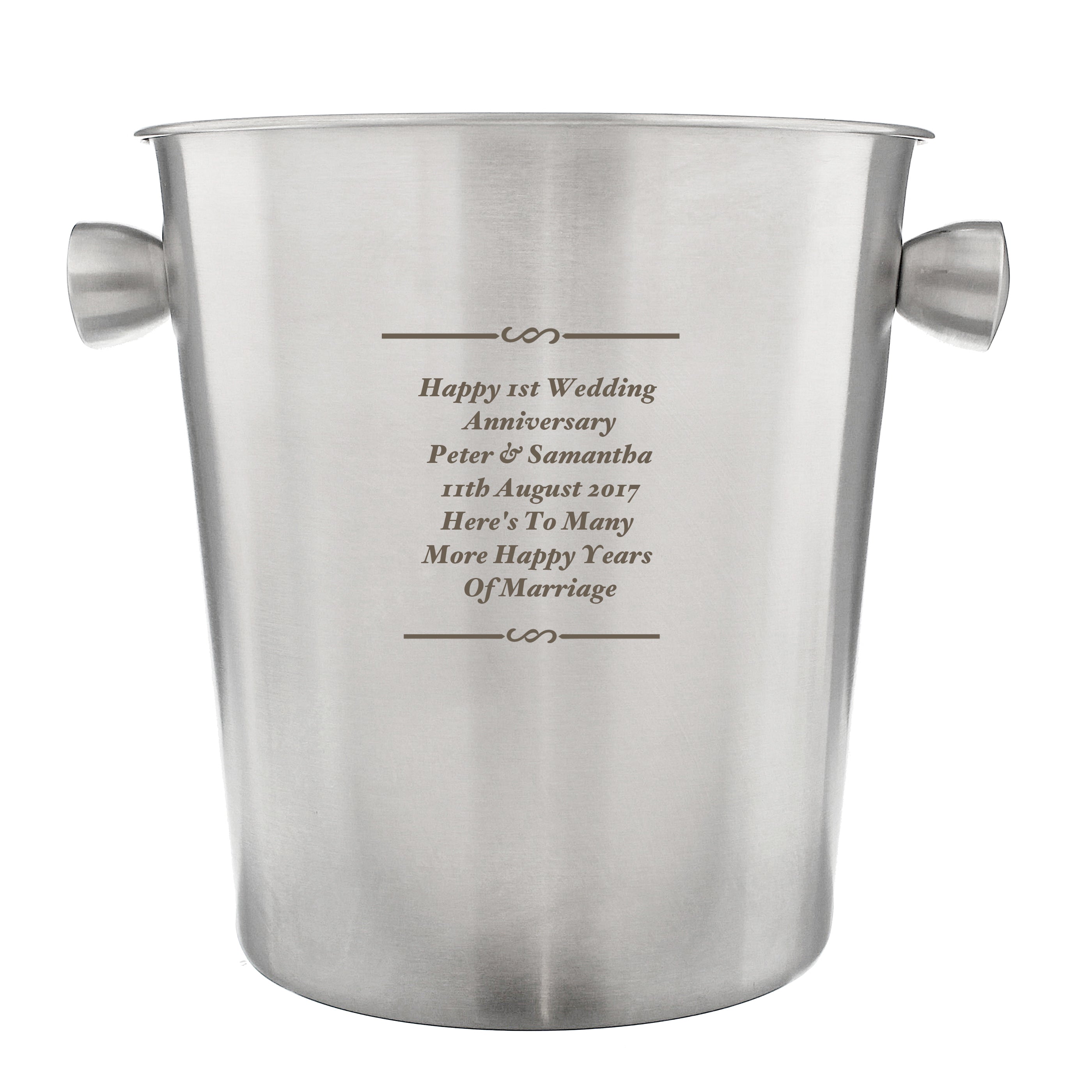 Personalised Any Message Stainless Steel Ice Bucket