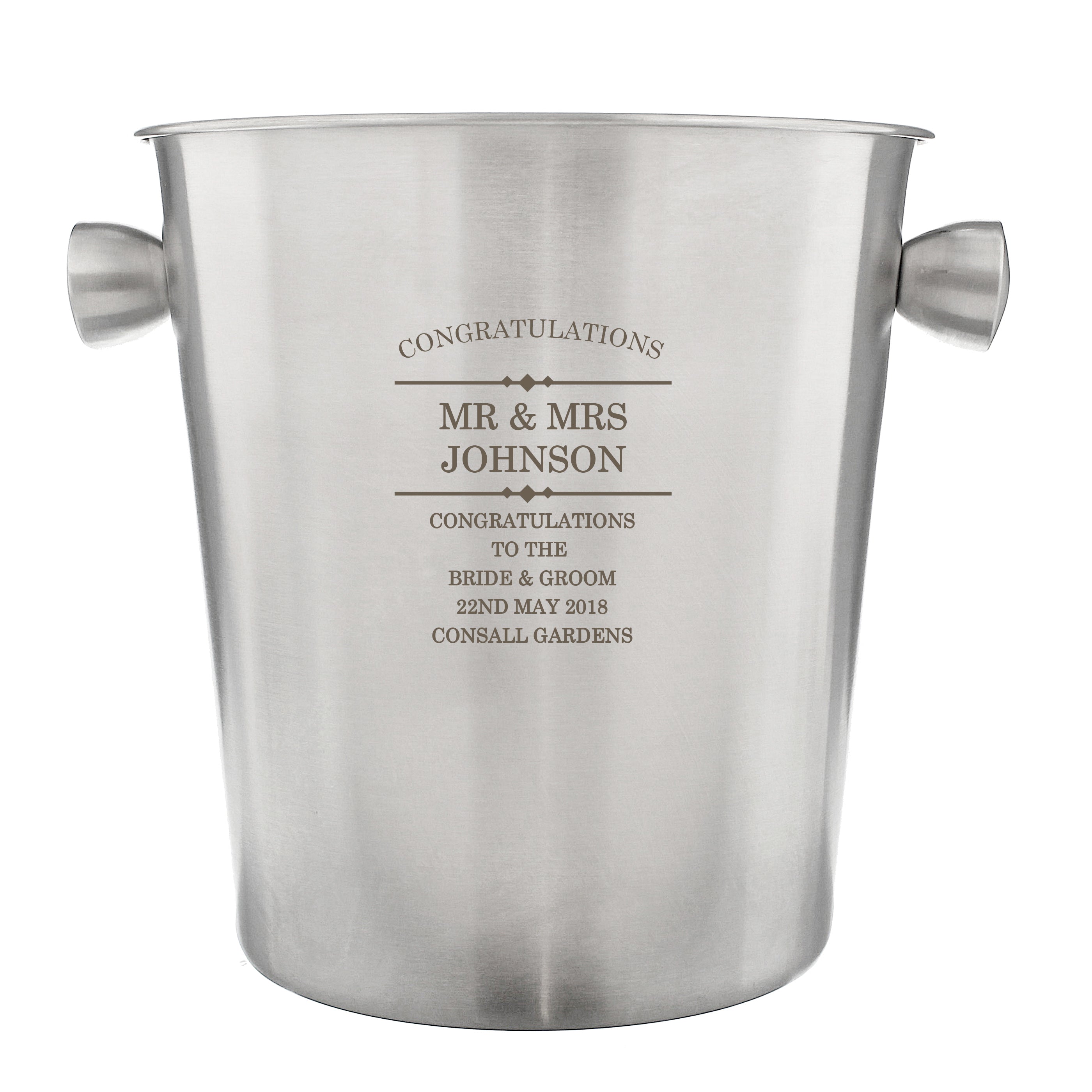 Personalised Diamond Stainless Steel Ice Bucket