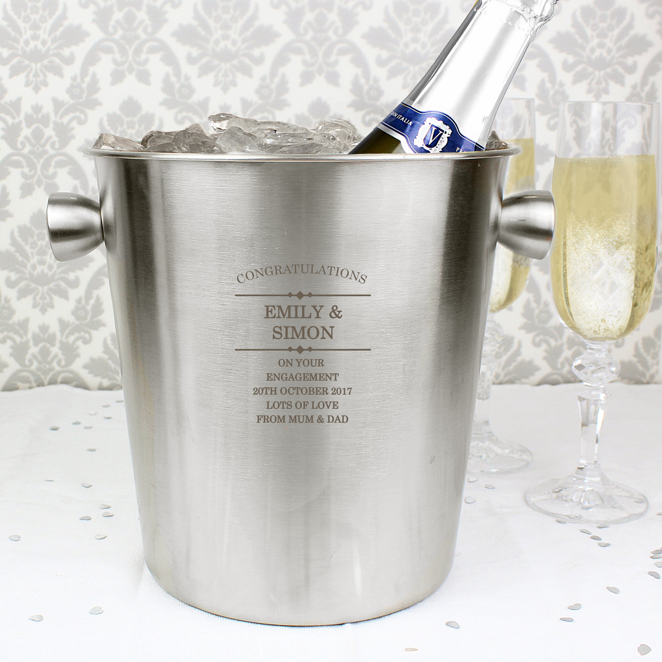 Personalised Diamond Stainless Steel Ice Bucket