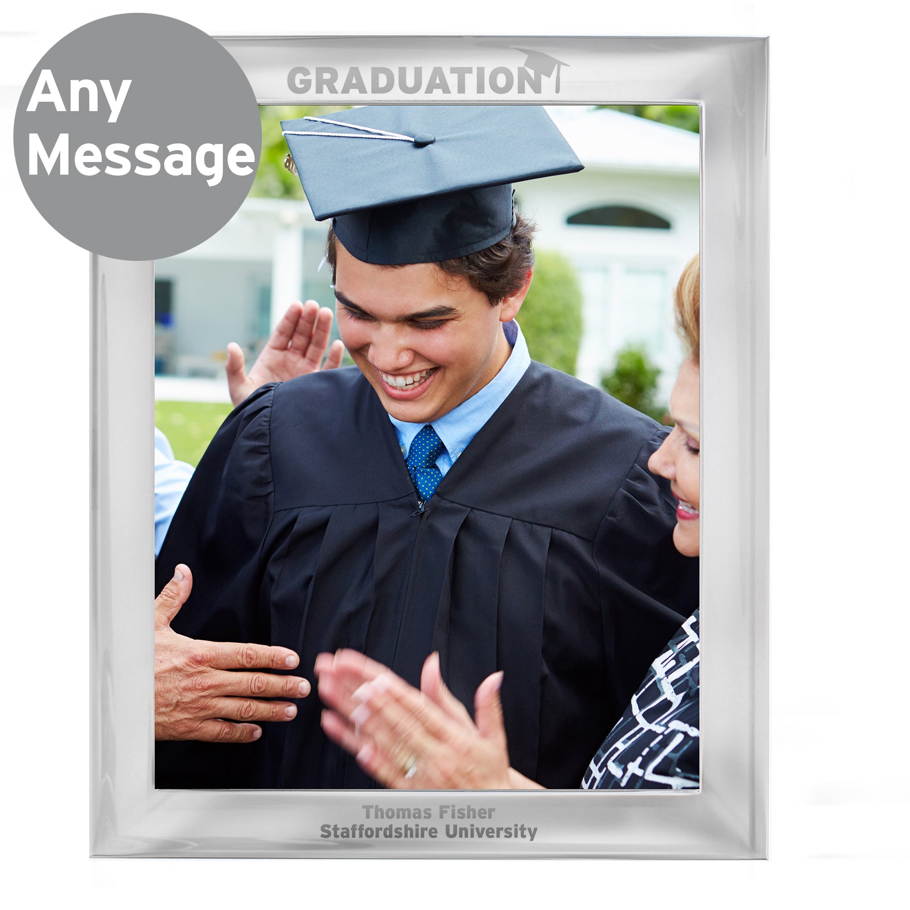 Personalised Graduation 10x8 Silver Photo Frame