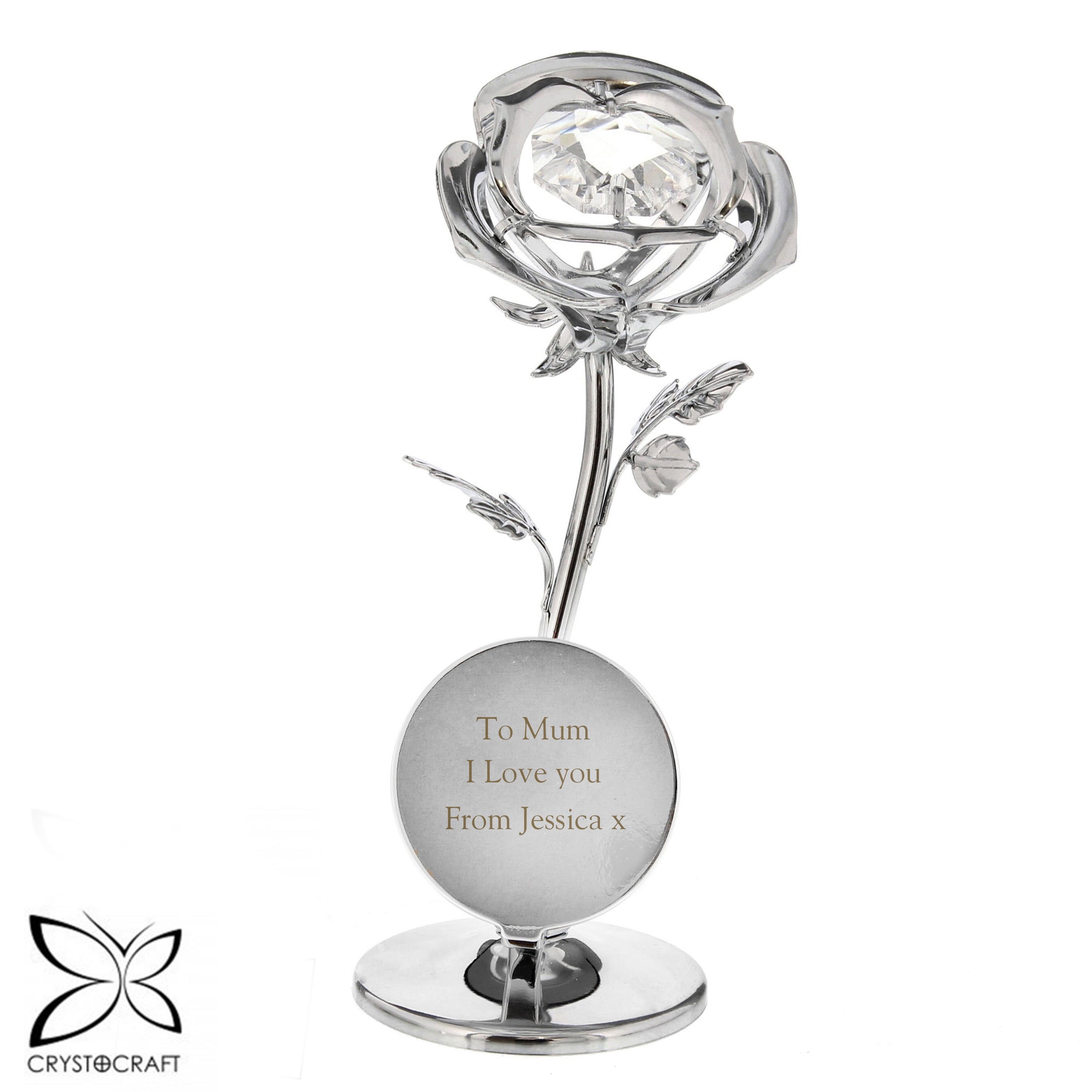 Personalised Crystocraft Rose Ornament