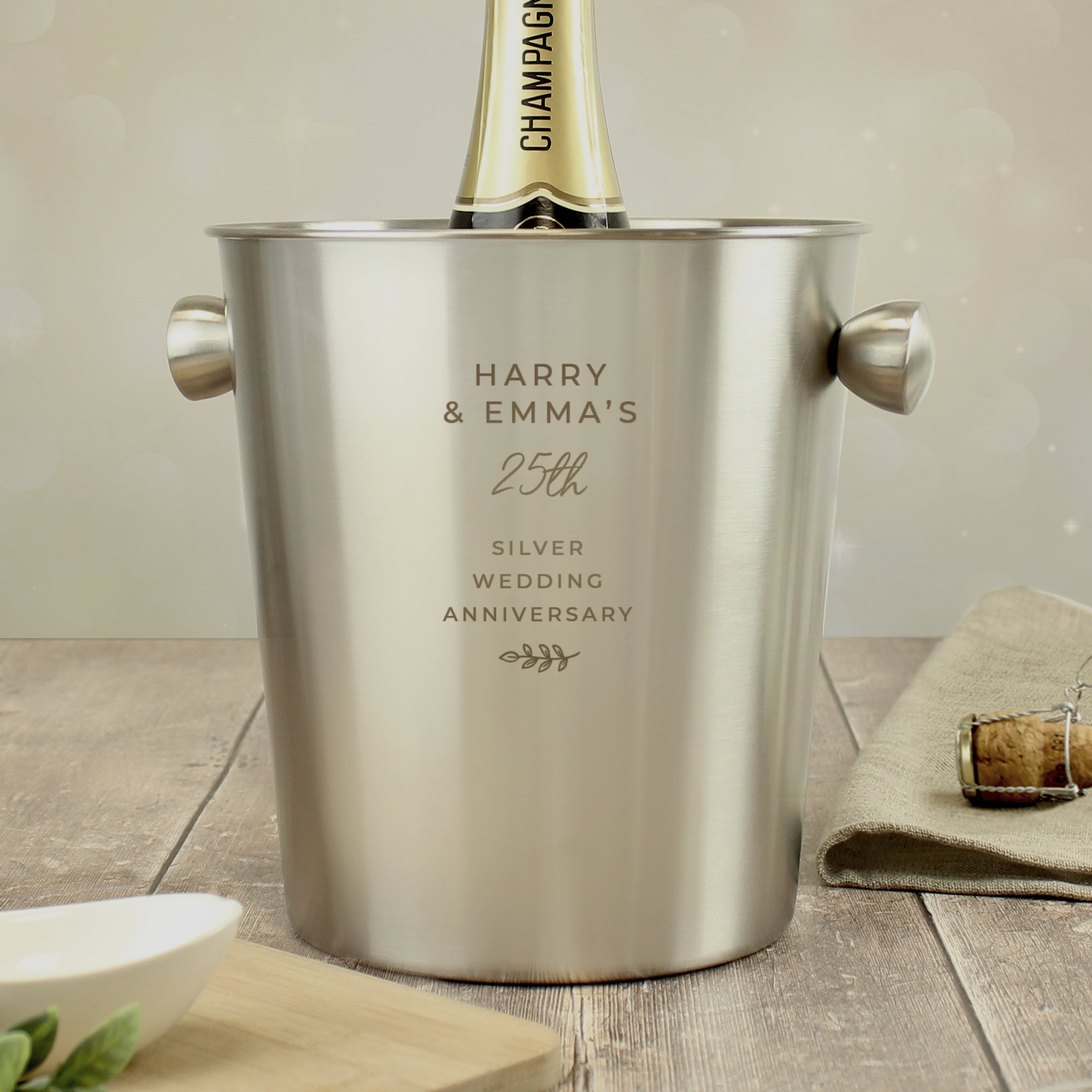 Personalised Free Text Stainless Steel Ice Bucket