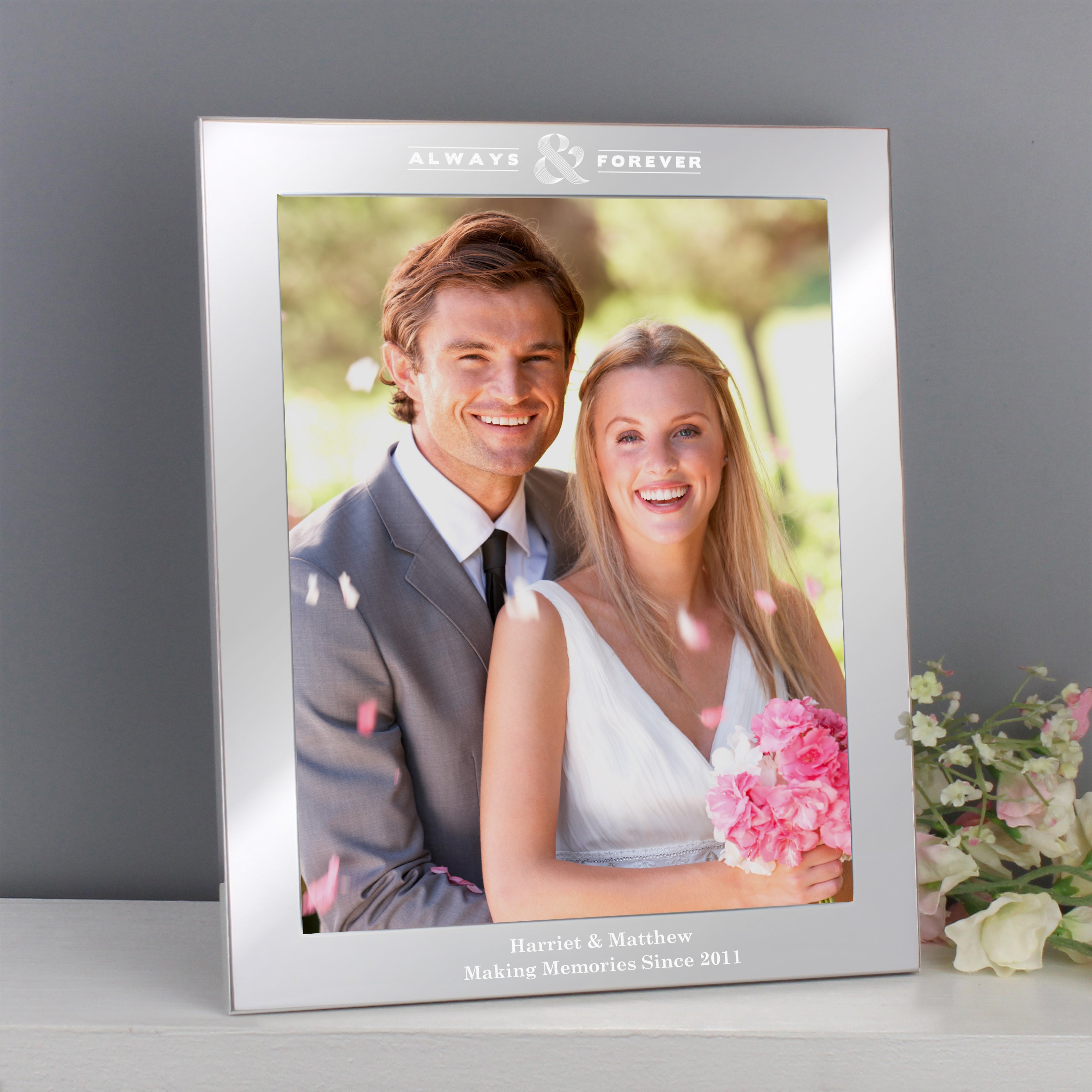 Personalised Always & Forever 10x8 Silver Photo Frame