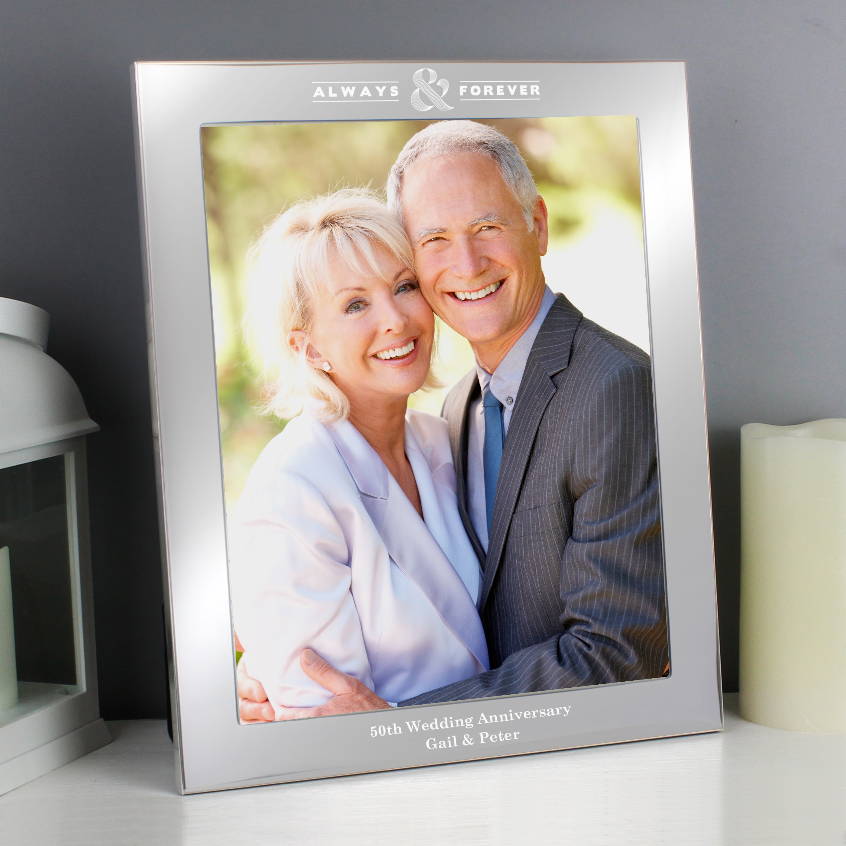 Personalised Always & Forever 10x8 Silver Photo Frame