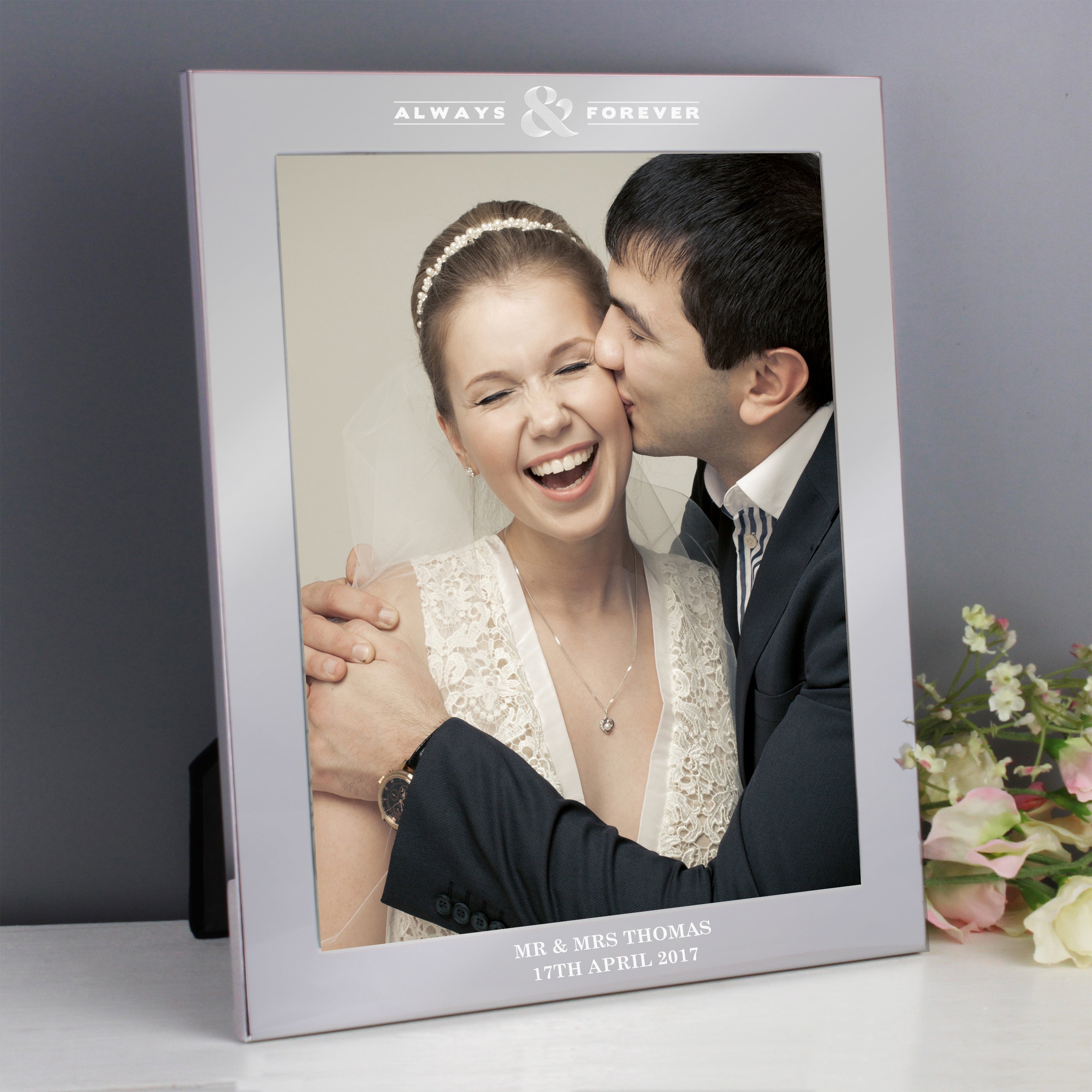 Personalised Always & Forever 10x8 Silver Photo Frame