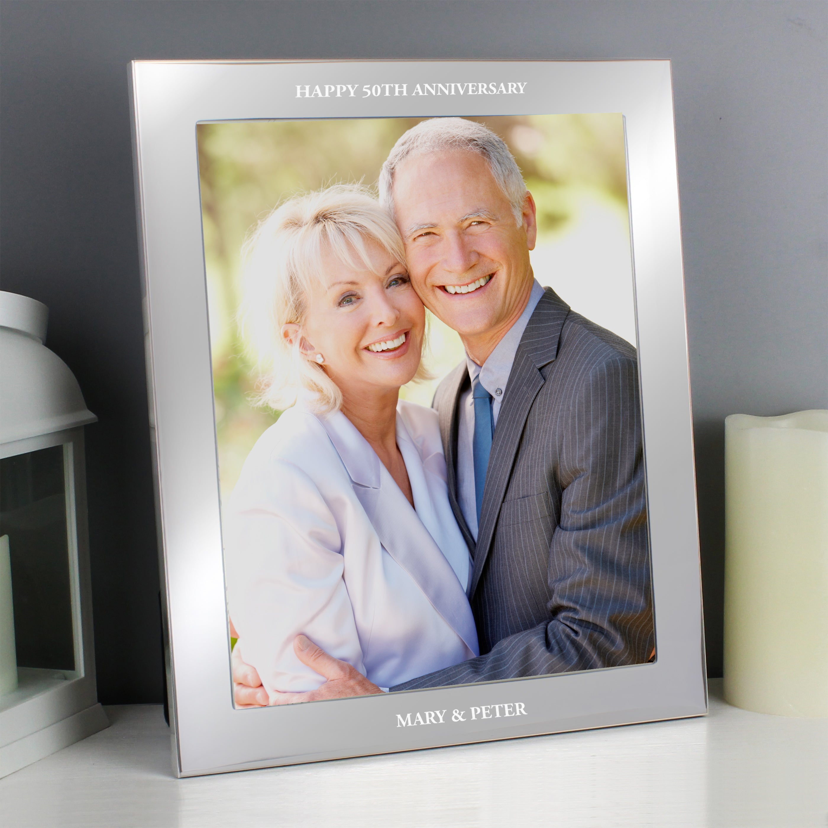 Personalised Any Message 10x8 Silver Photo Frame