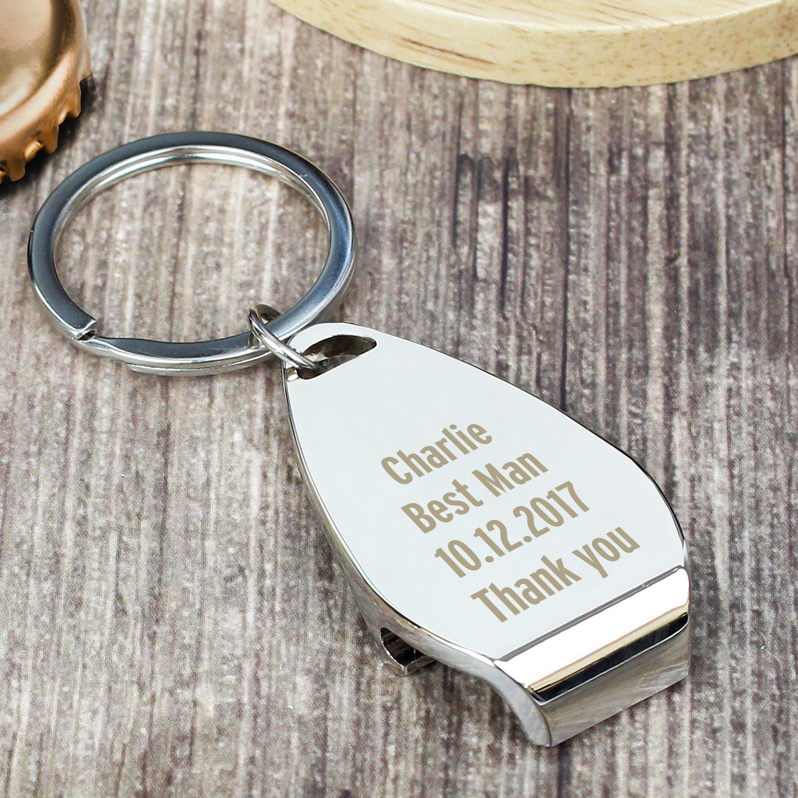 Personalised Any Message Bottle Opener Keyring