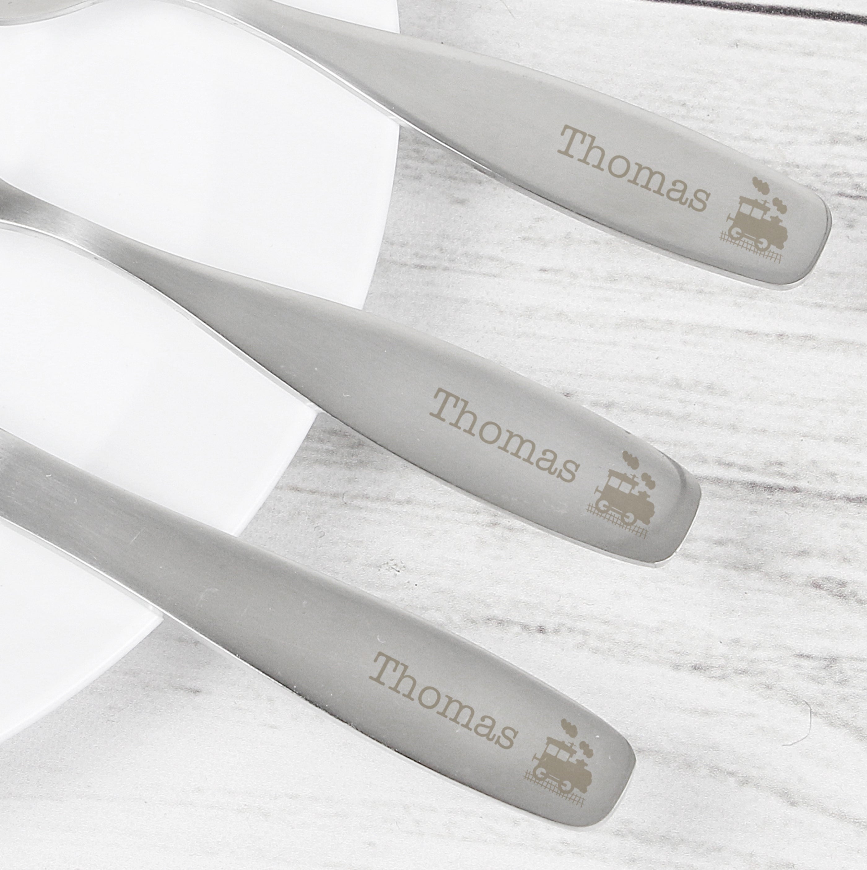 Personalised 3 Piece Train Cutlery Set