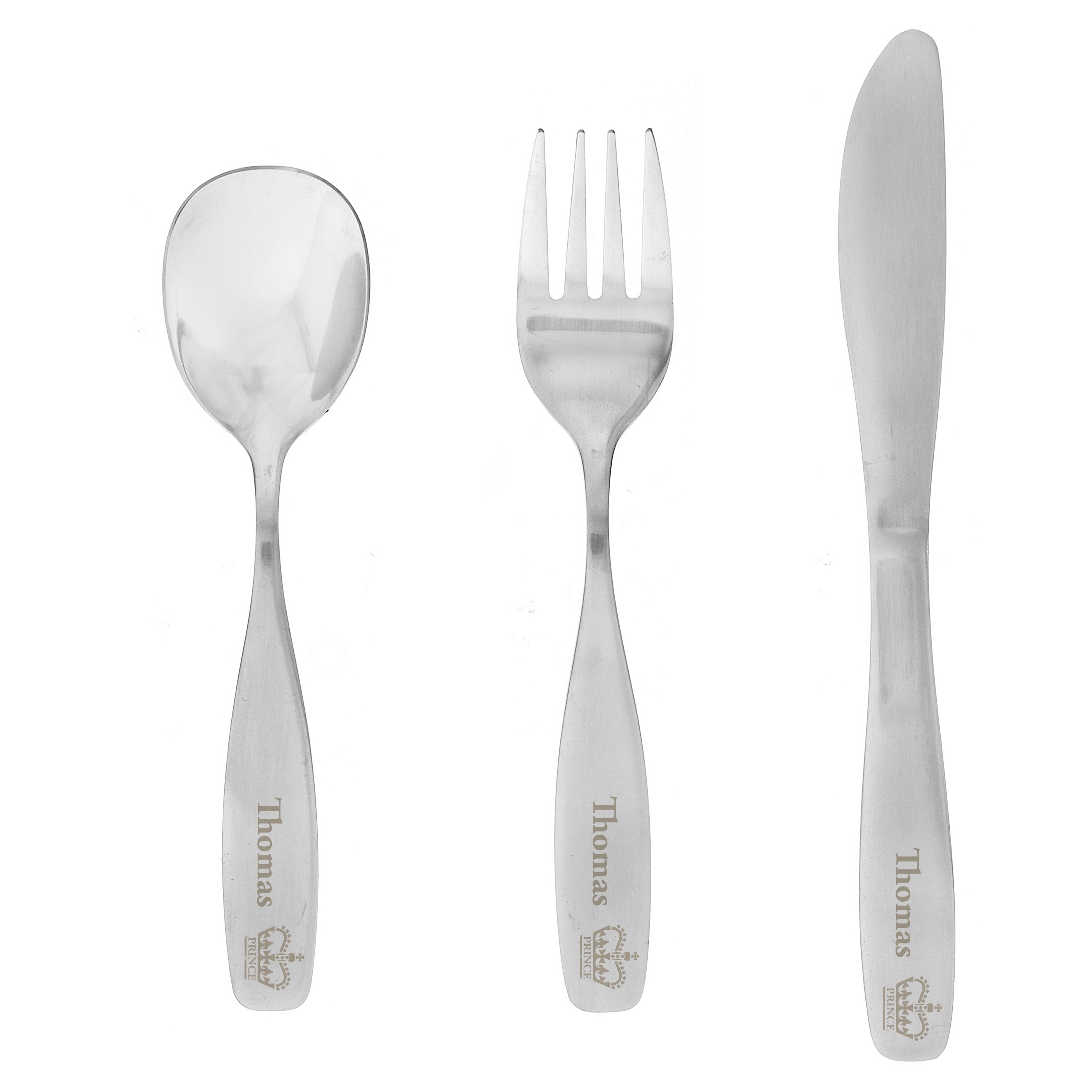 Personalised 3 Piece Prince Cutlery Set