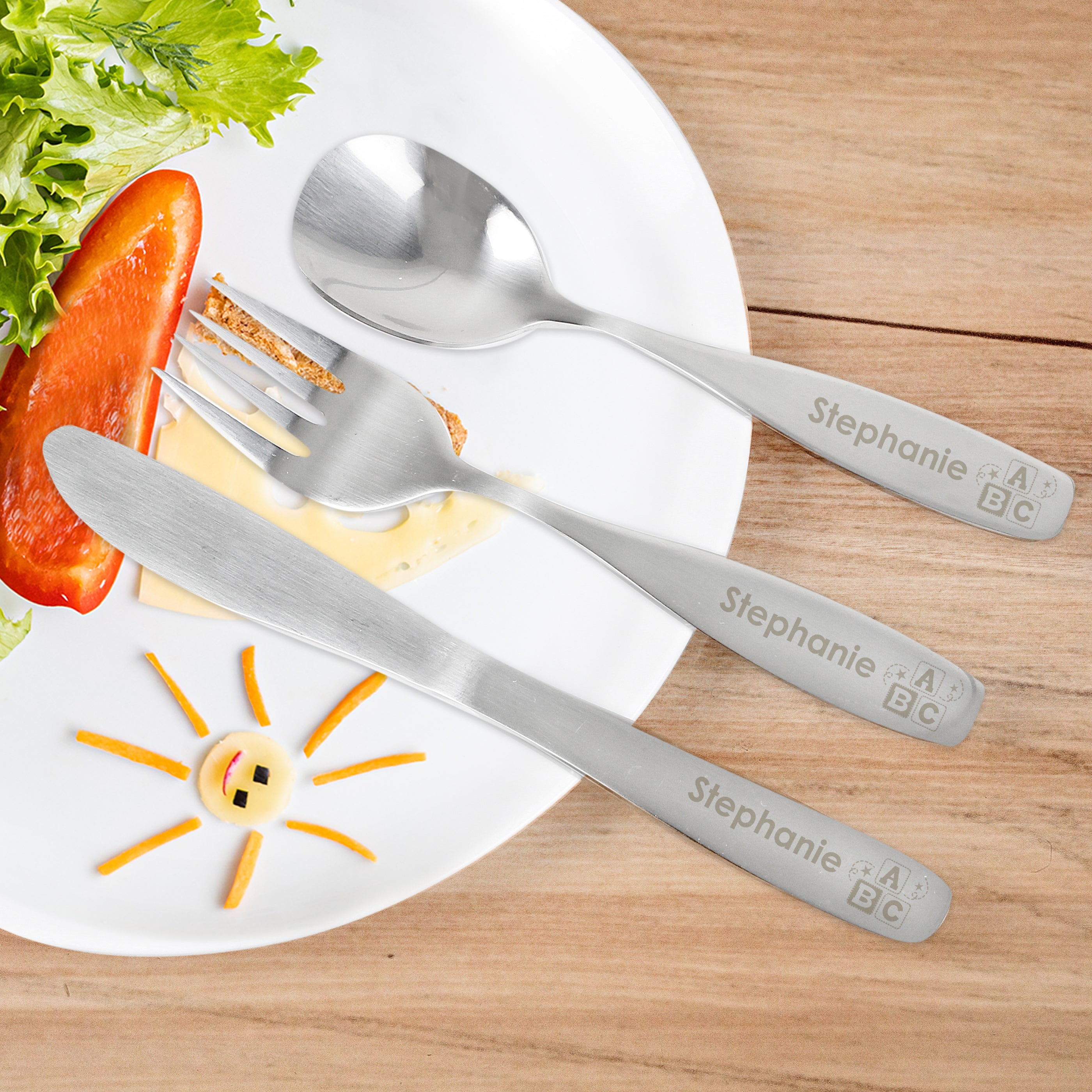 Personalised 3 Piece ABC Cutlery Set