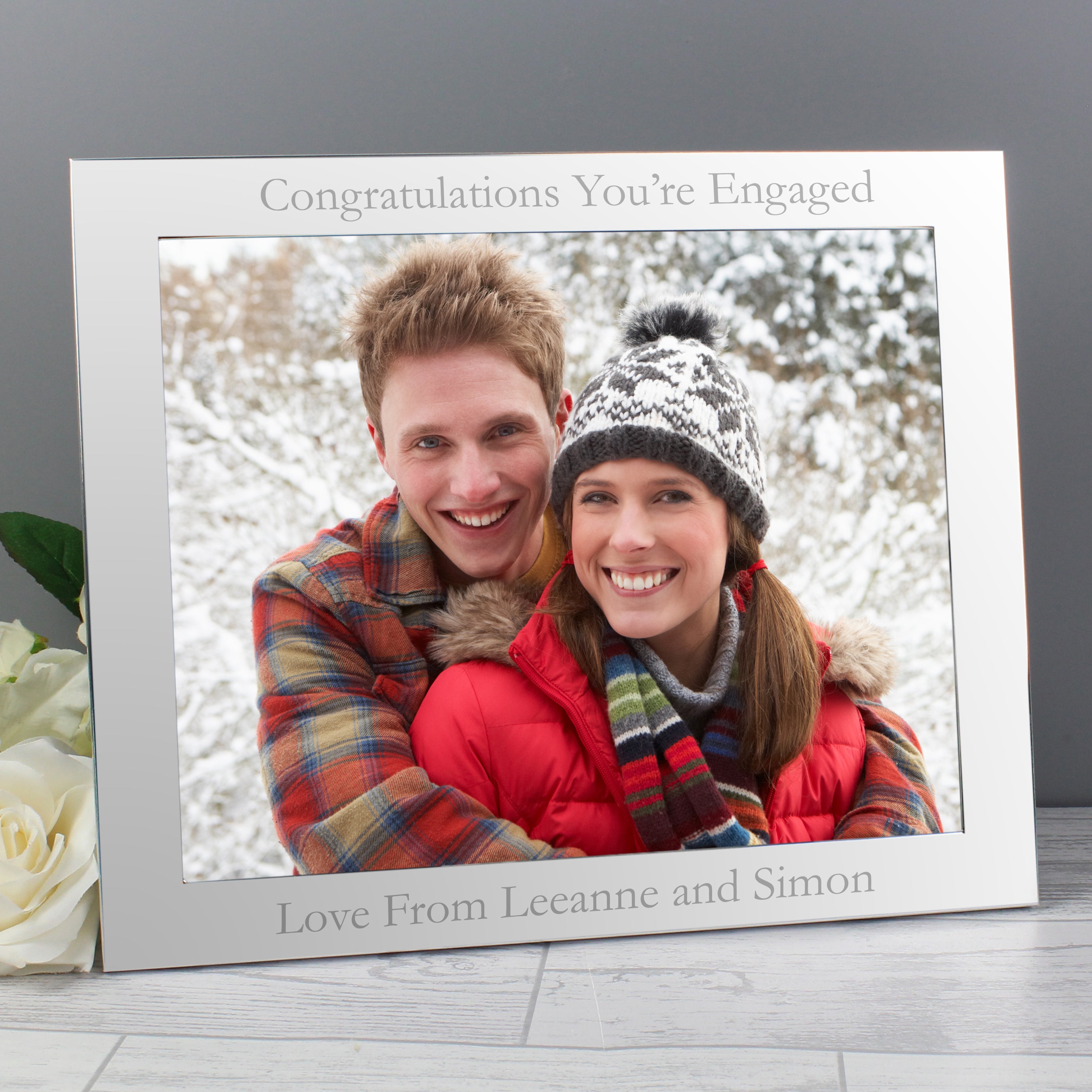 Personalised 10x8 Landscape Silver Photo Frame