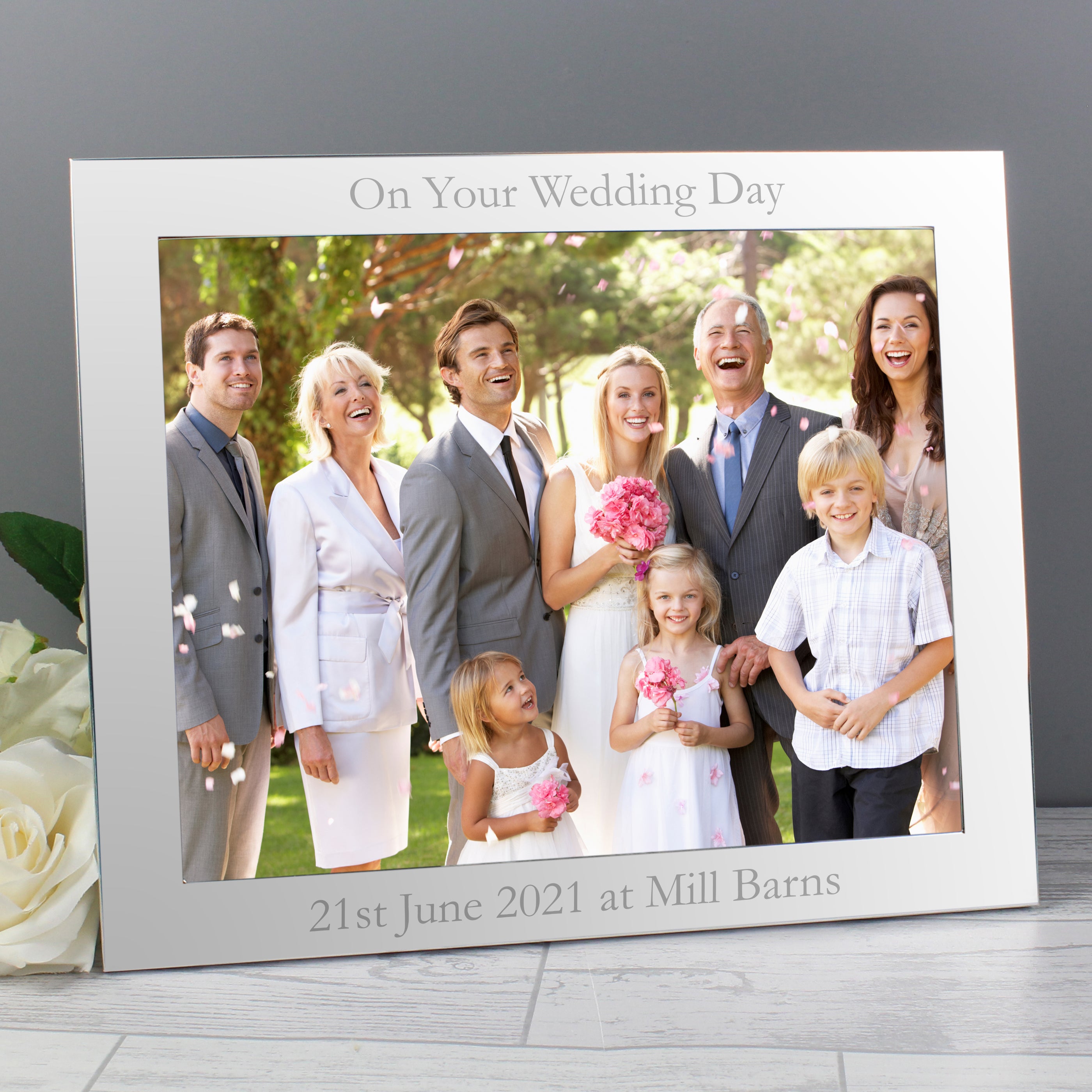 Personalised 10x8 Landscape Silver Photo Frame