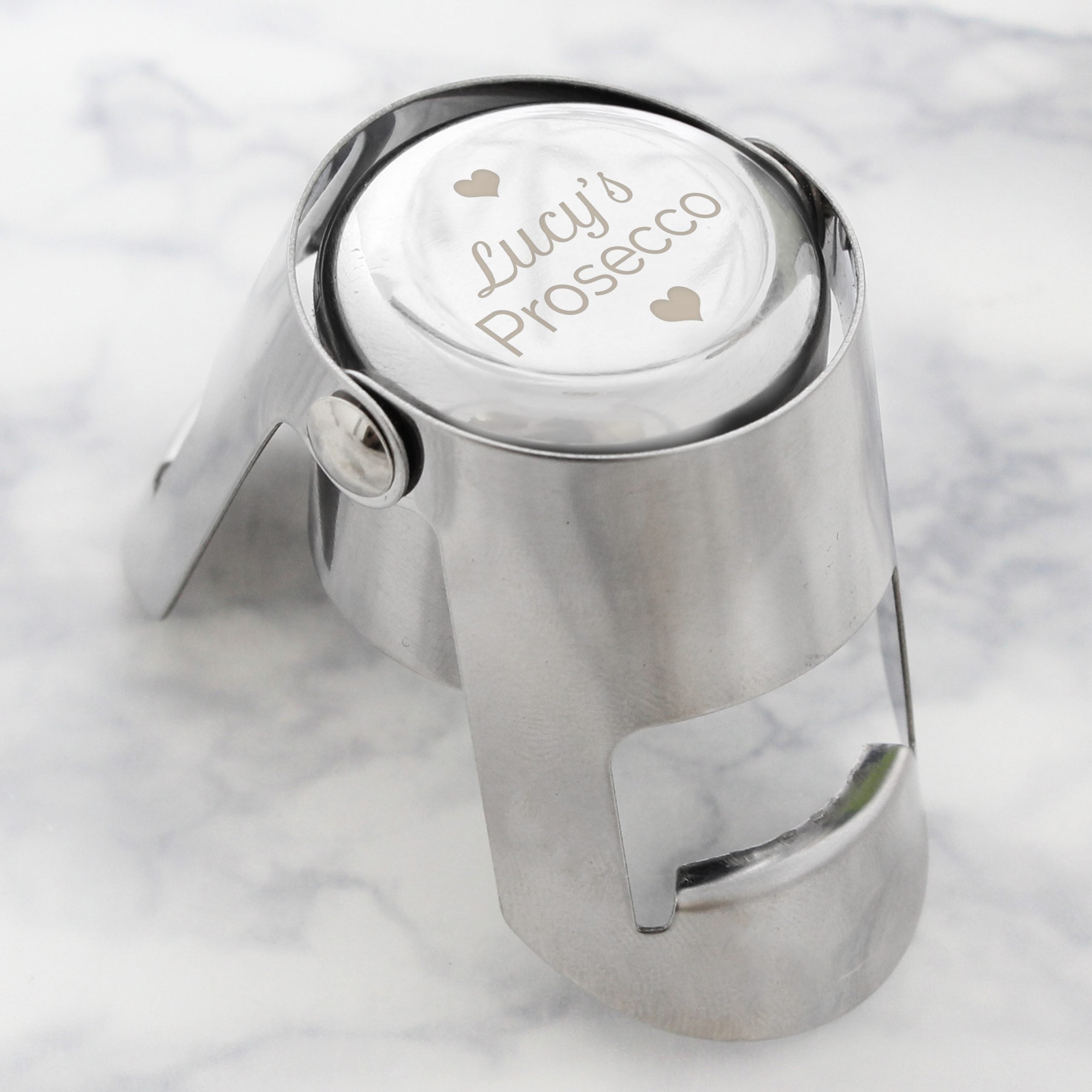 Personalised Heart Motif Prosecco Bottle Stopper