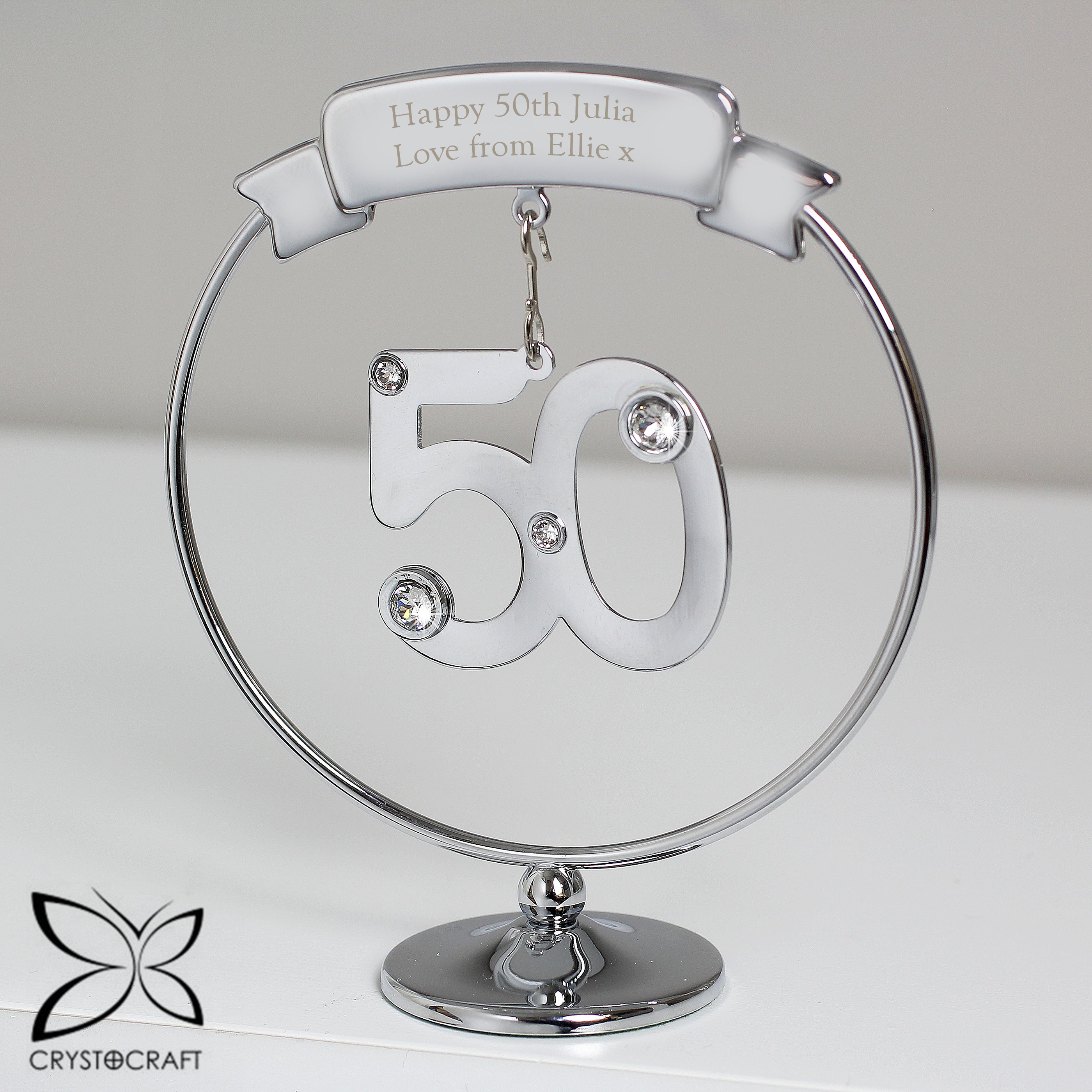 Personalised Crystocraft 50th Celebration Ornament