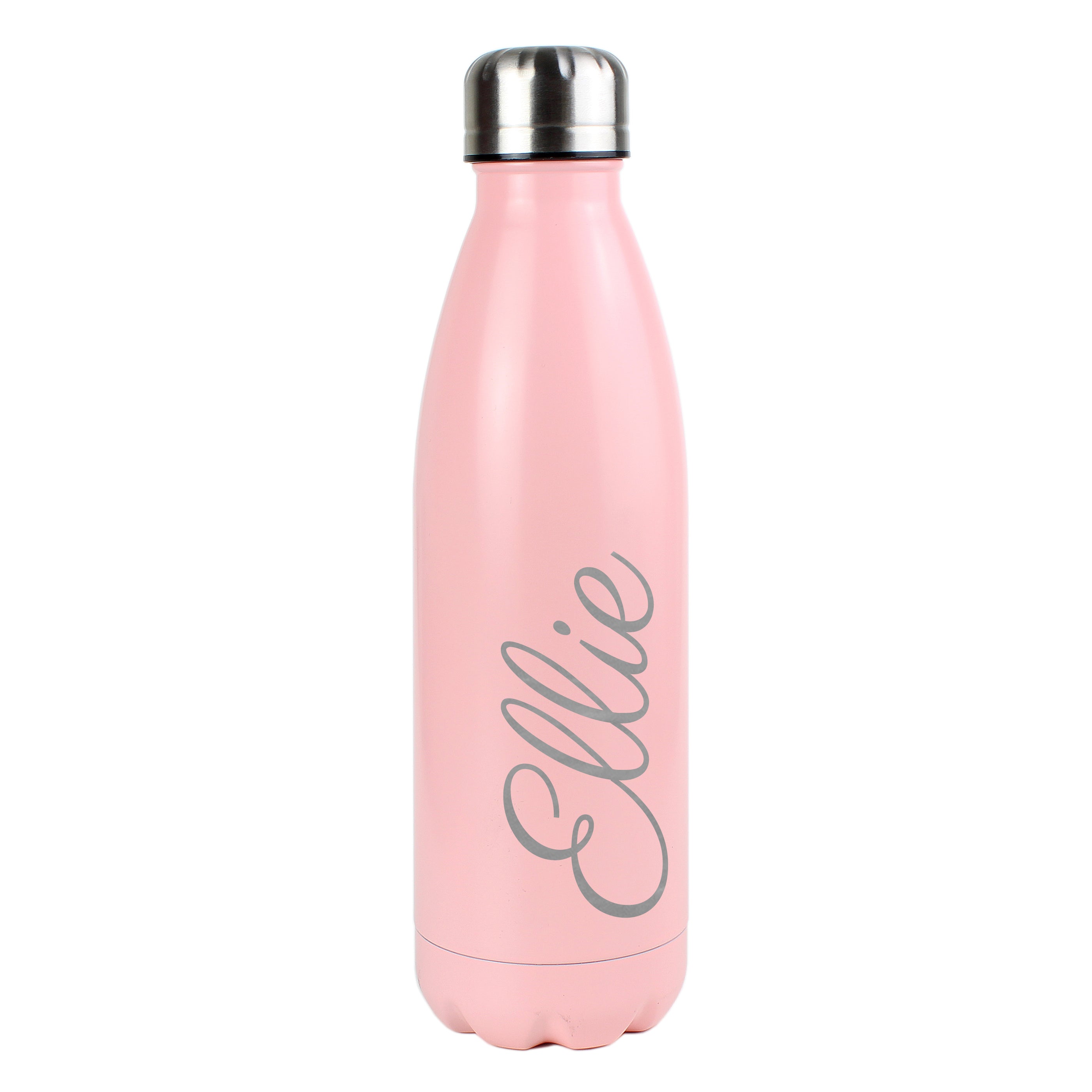 Personalised Pink Metal Insulated Drinks Bottle