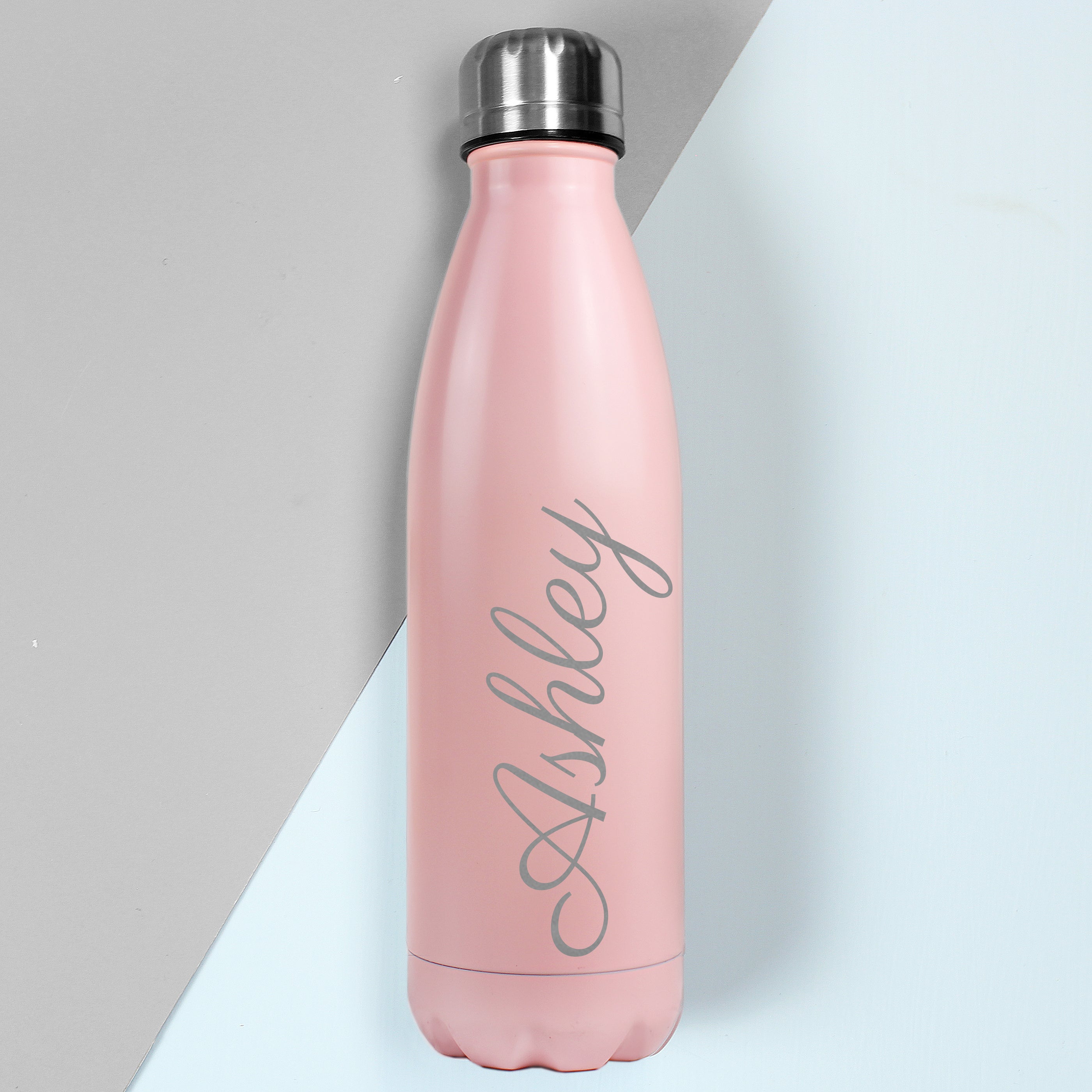 Personalised Pink Metal Insulated Drinks Bottle