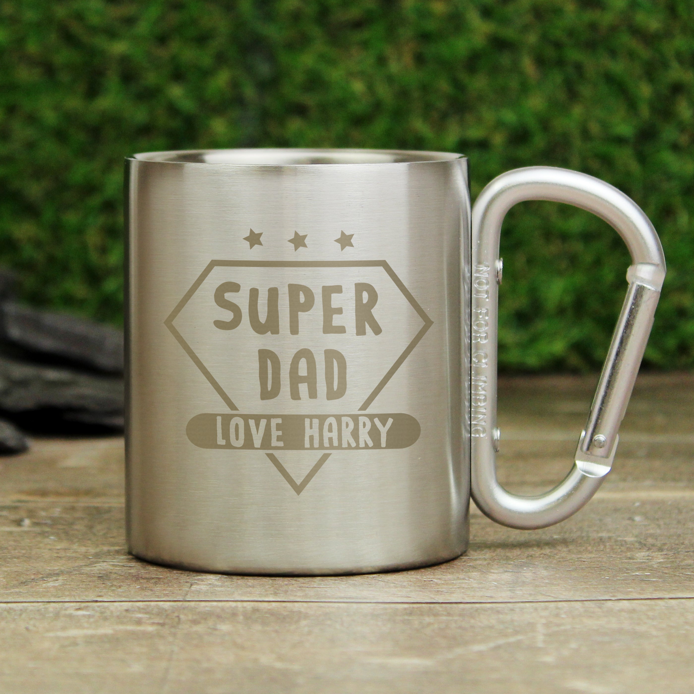 Personalised Super Dad Stainless Steel Mug