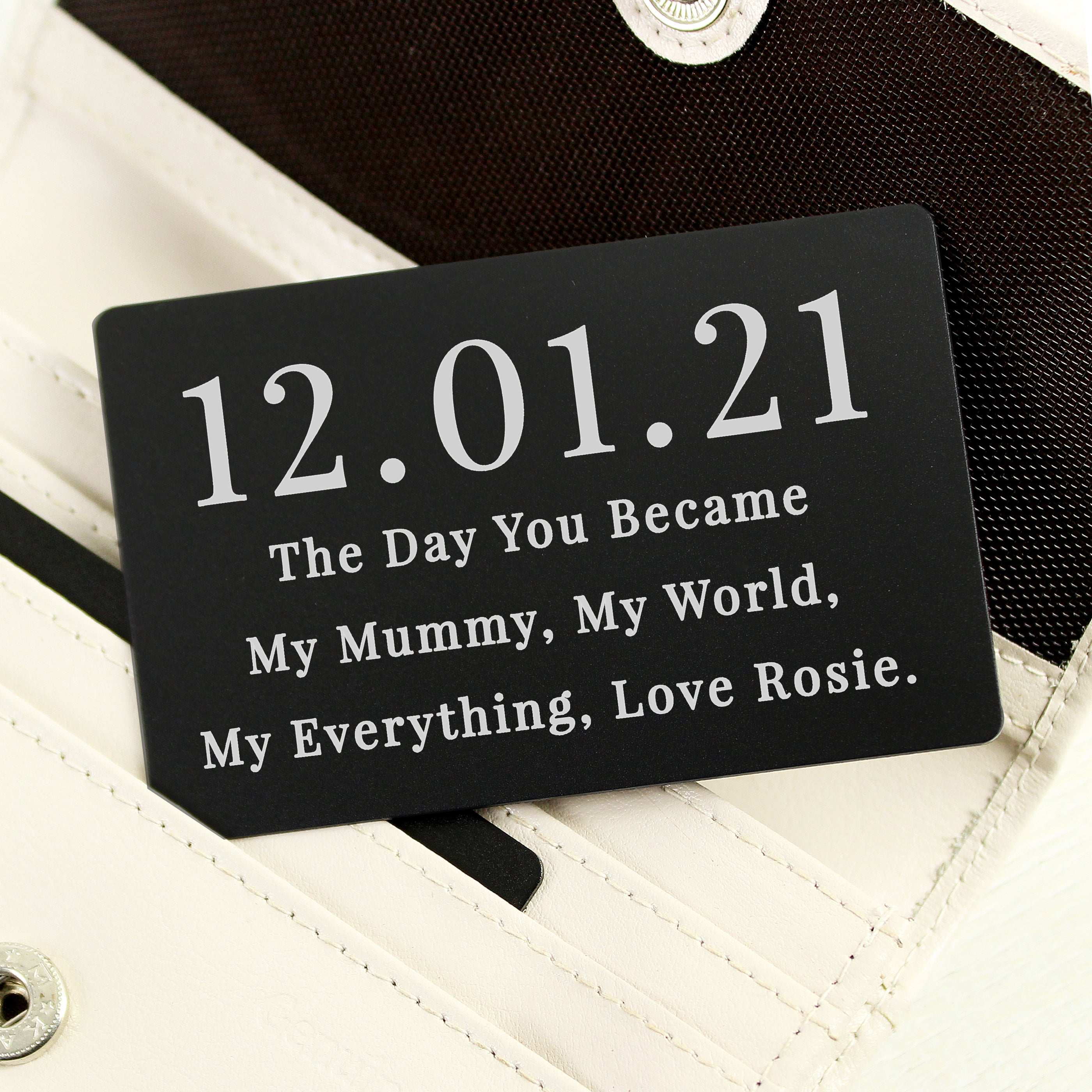 Personalised Special Date Black Wallet Card