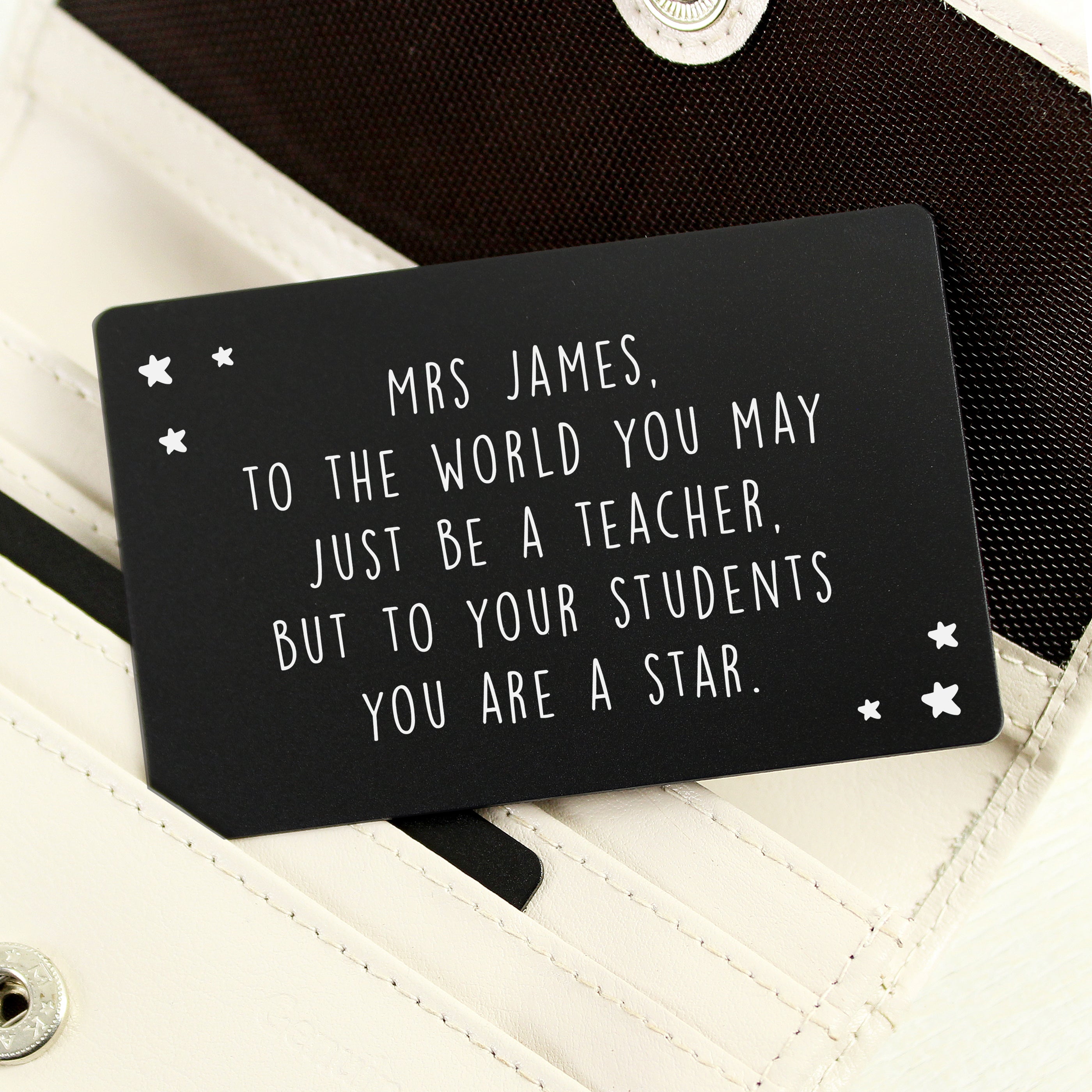 Personalised Star Black Wallet Card