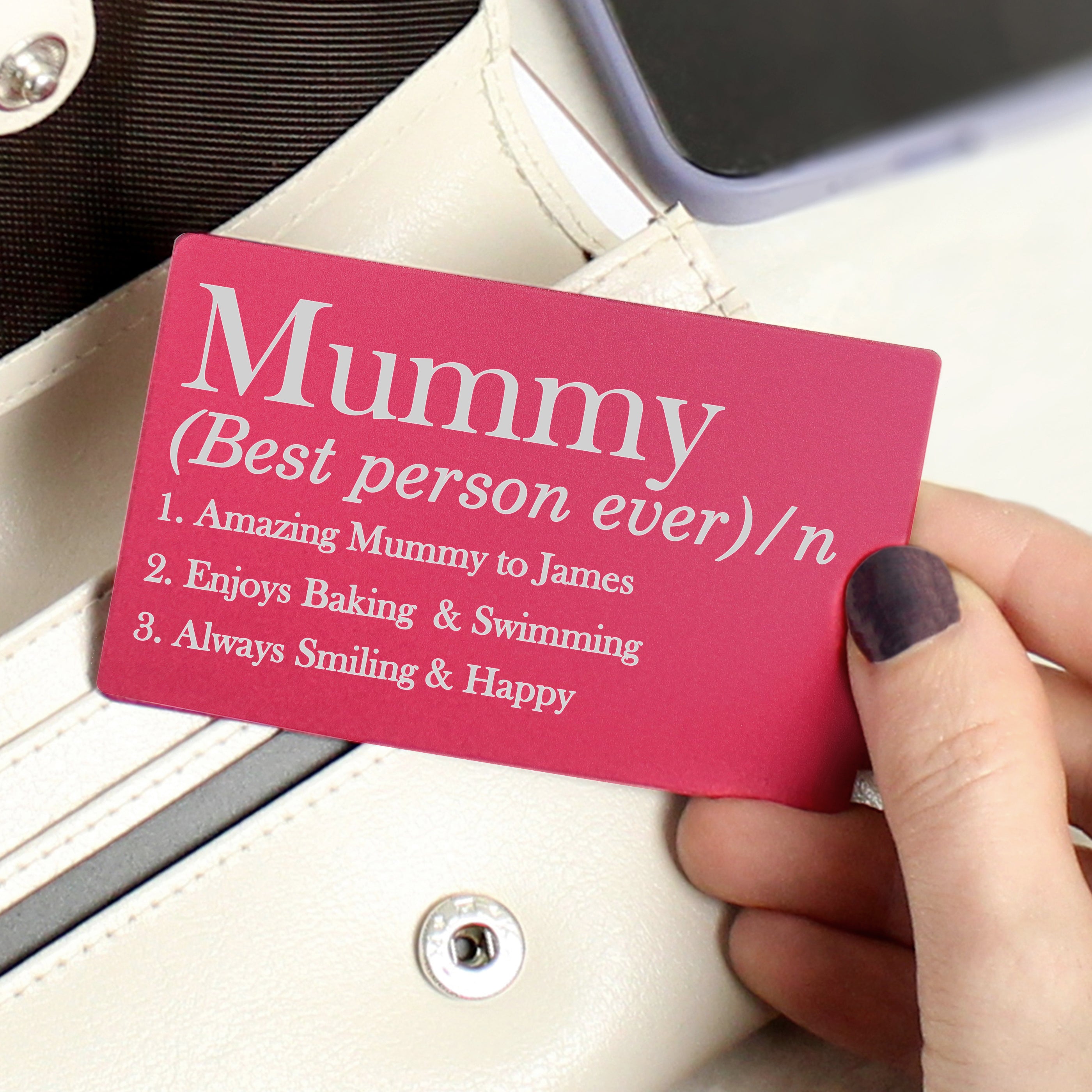 Personalised Definition Cerise Wallet Card