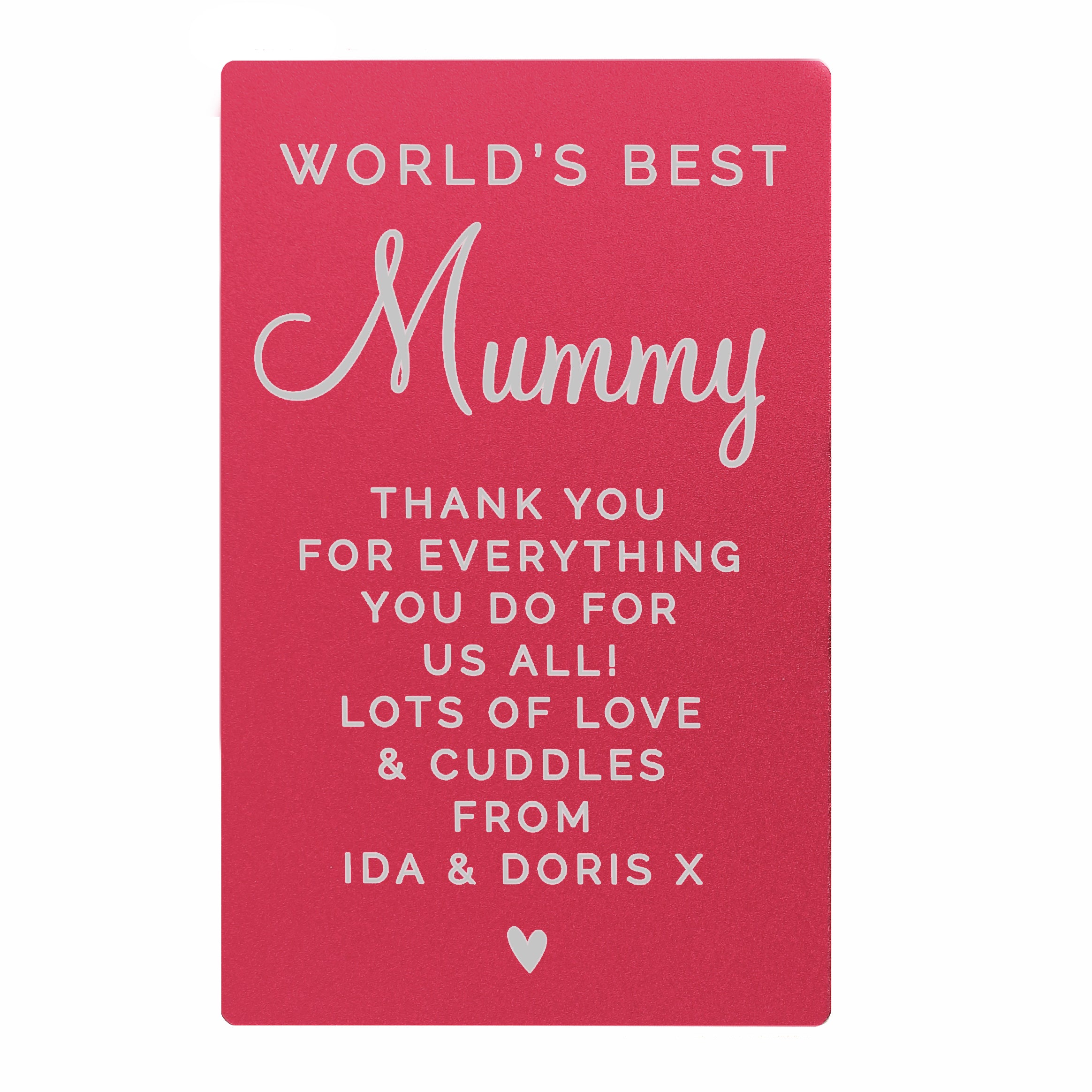 Personalised Free Text Cerise Wallet Card