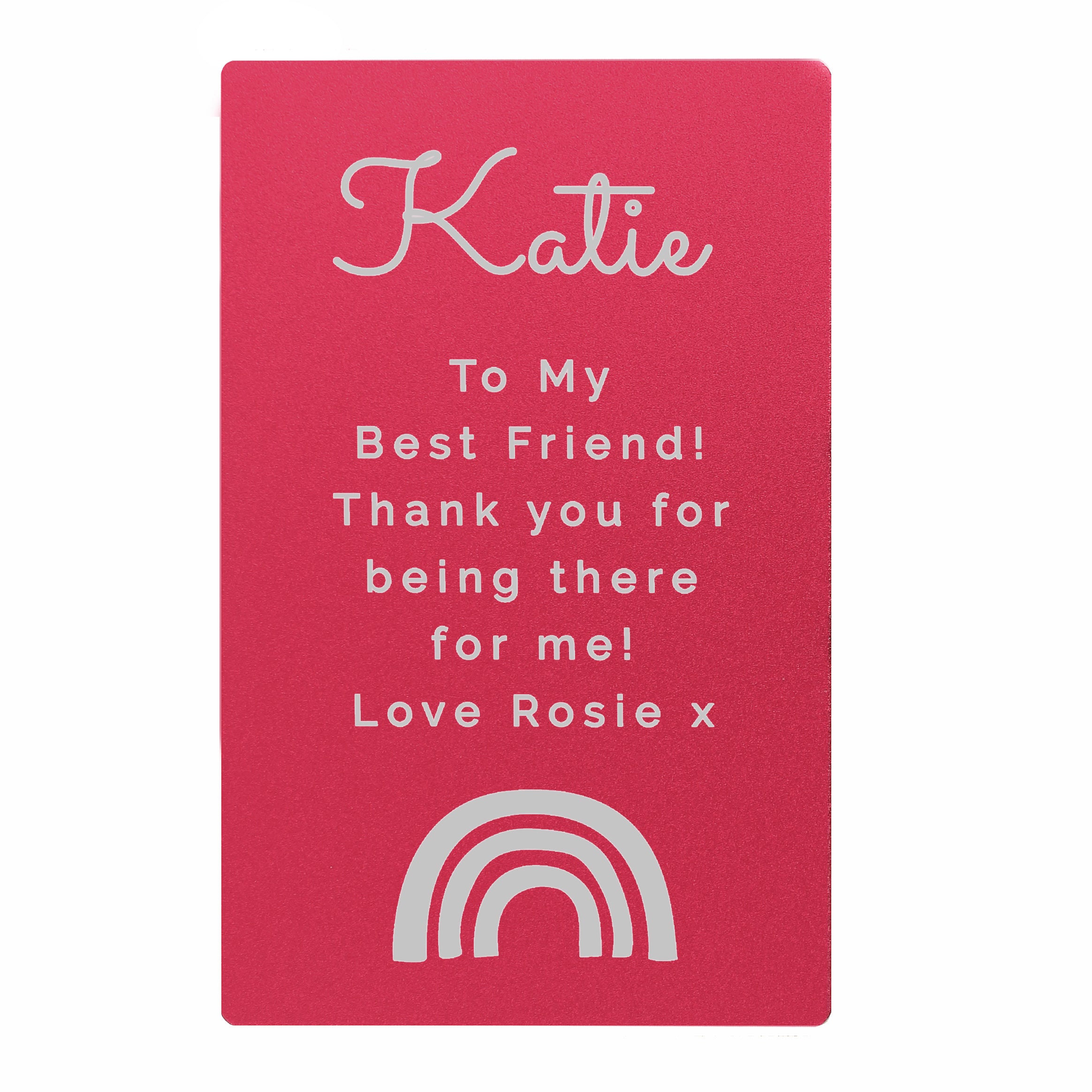 Personalised Rainbow Cerise Wallet Card