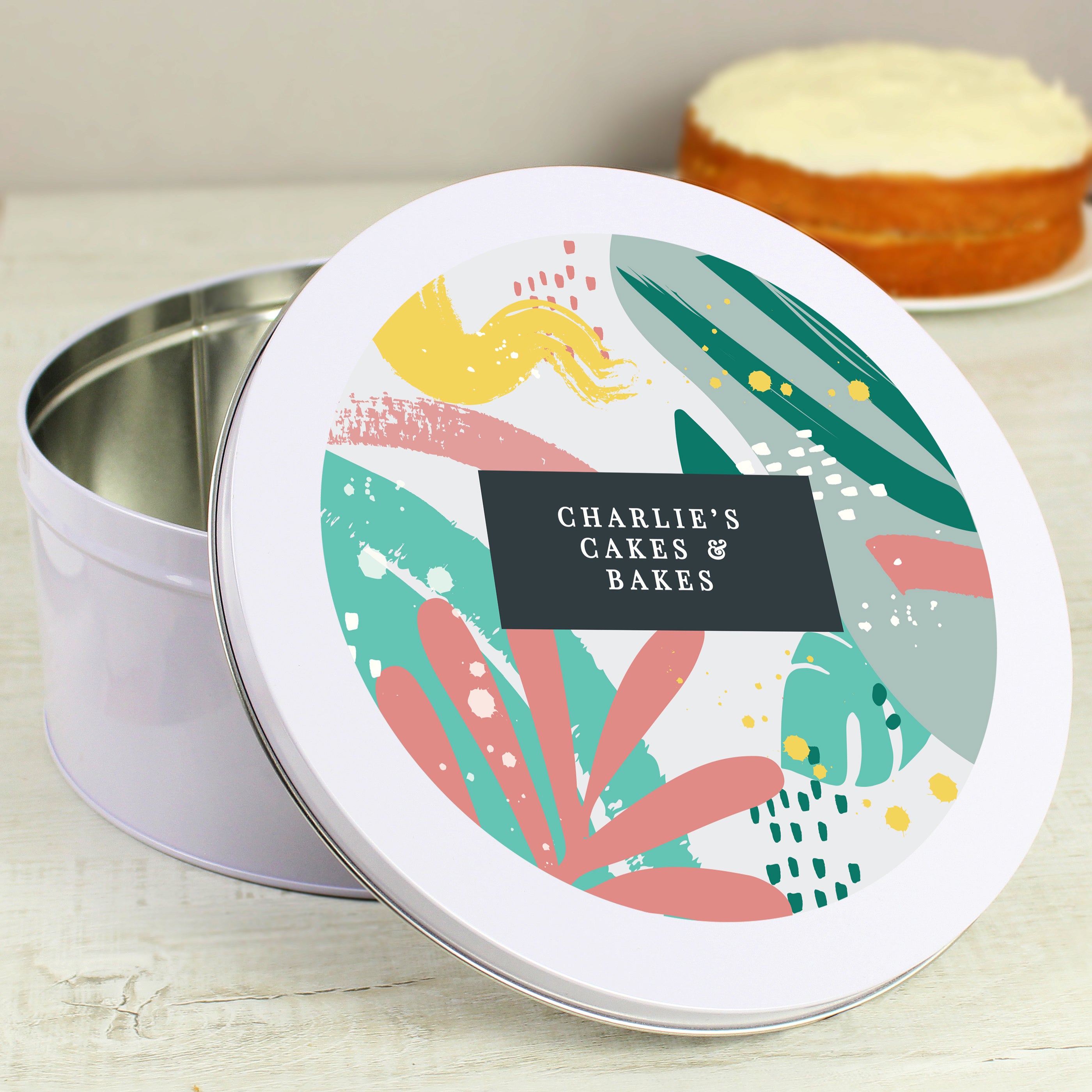 Personalised Abstract Design Cake Tin