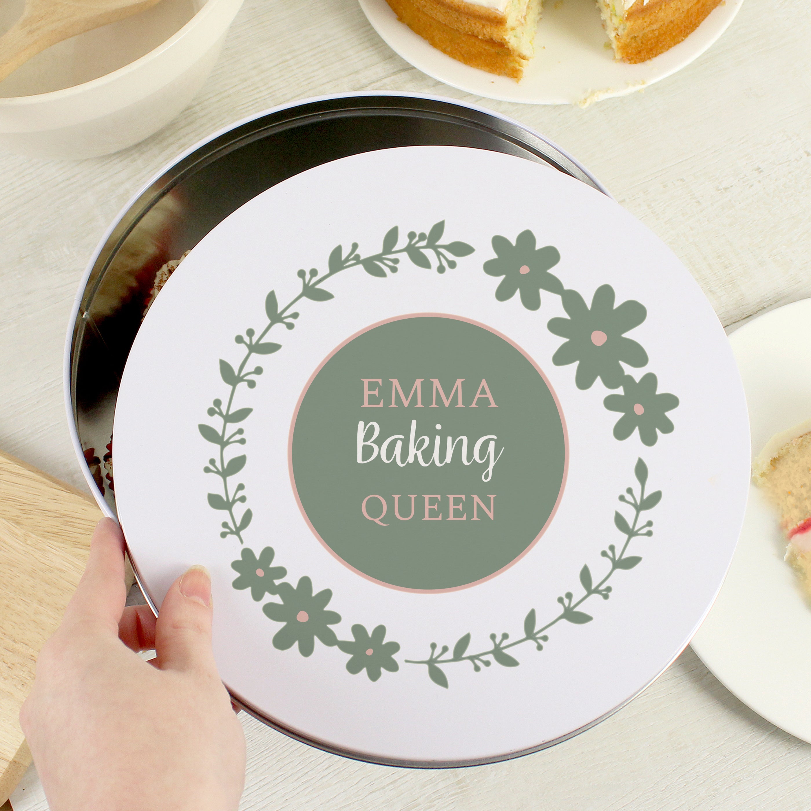 Personalised Floral Cake Tin