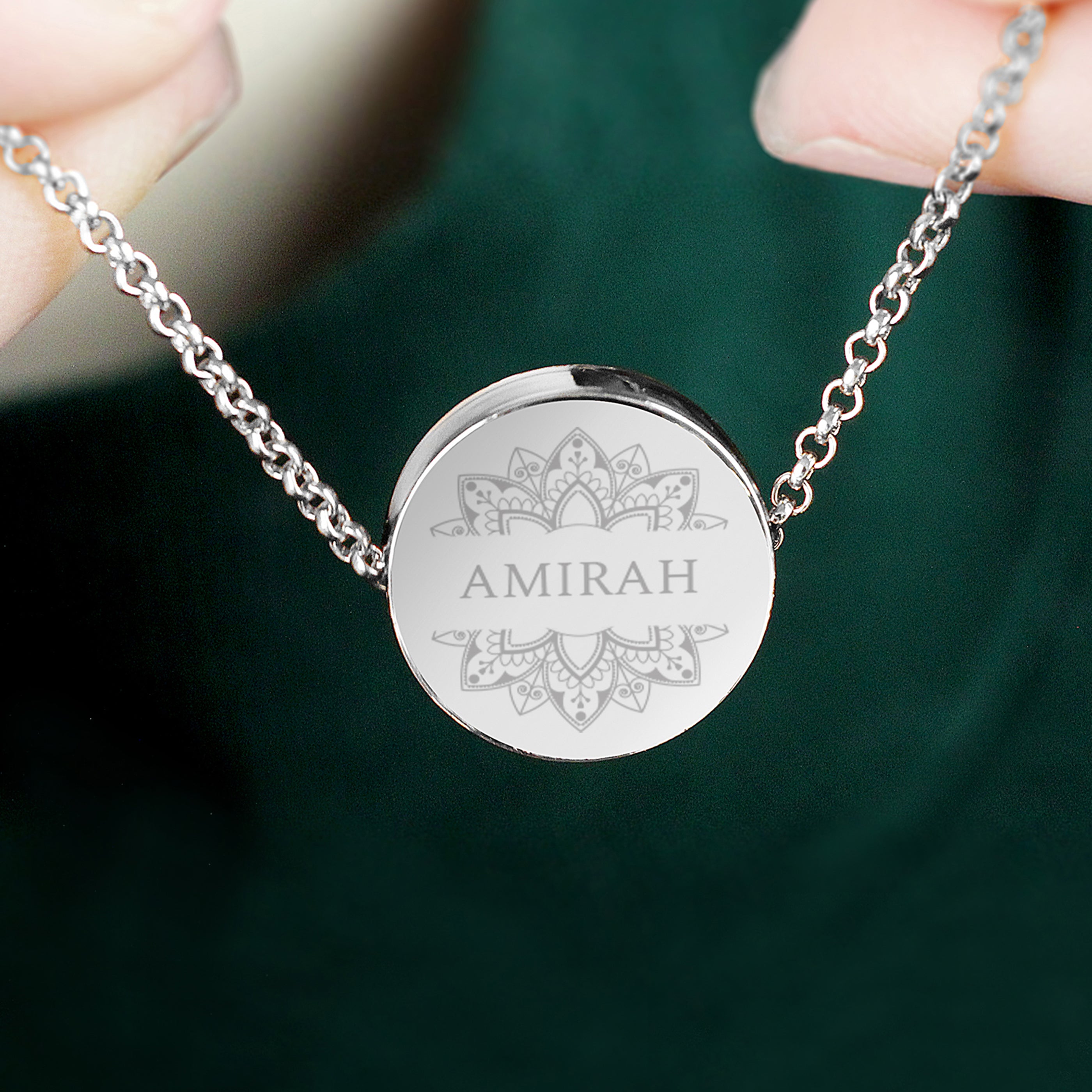 Personalised Sentiment Eid and Ramadan Disc Necklace and Box