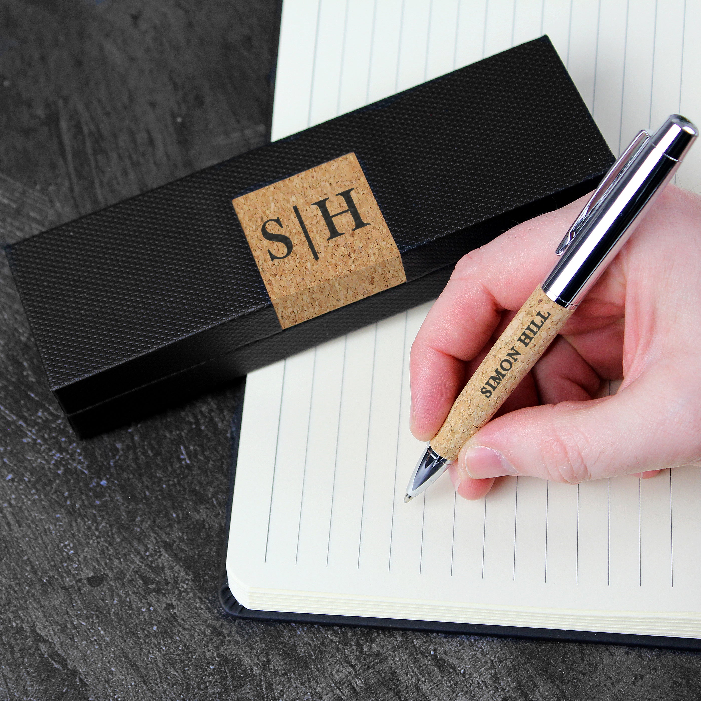 Personalised Initial & Name Cork Pen Set