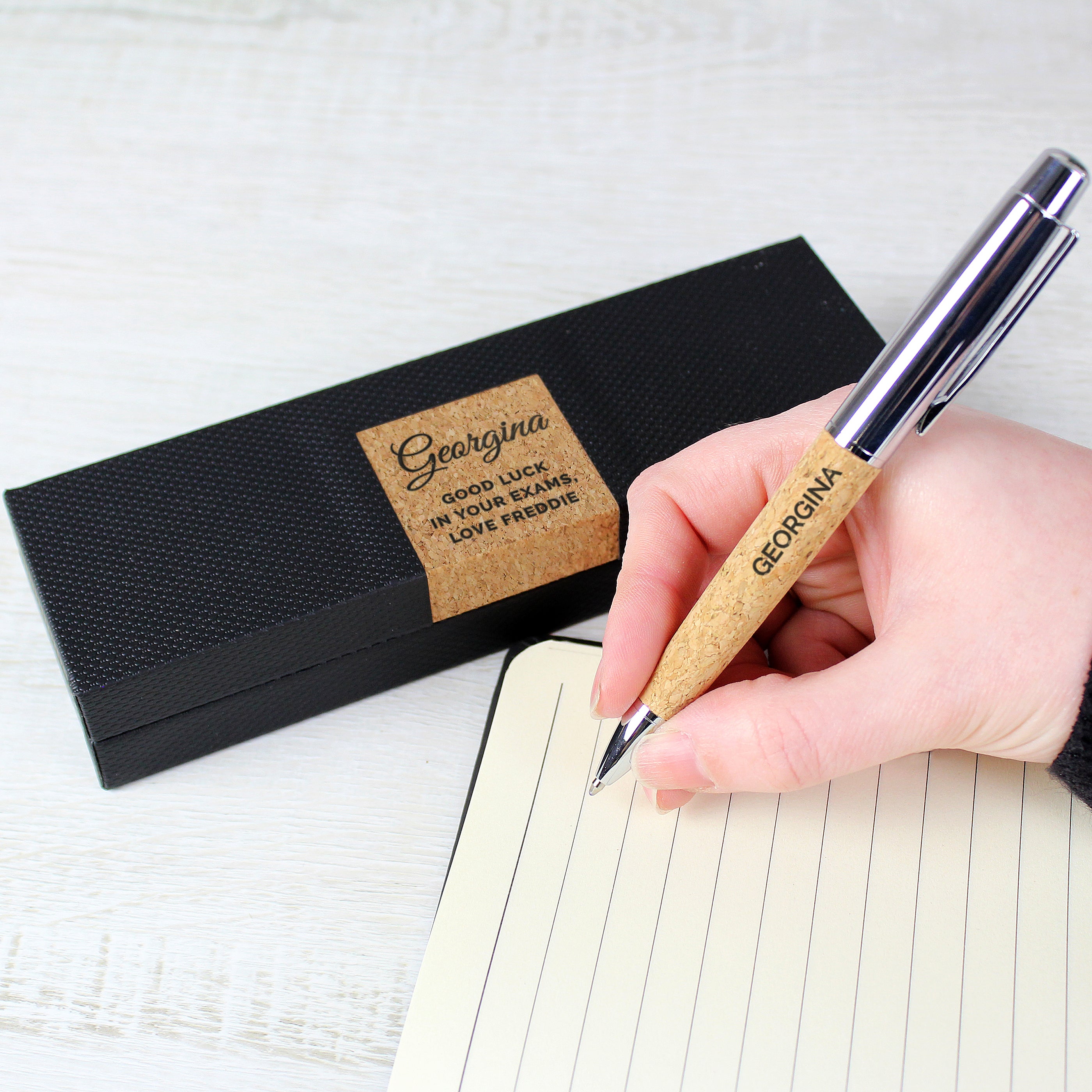 Personalised Free Text Cork Pen Set