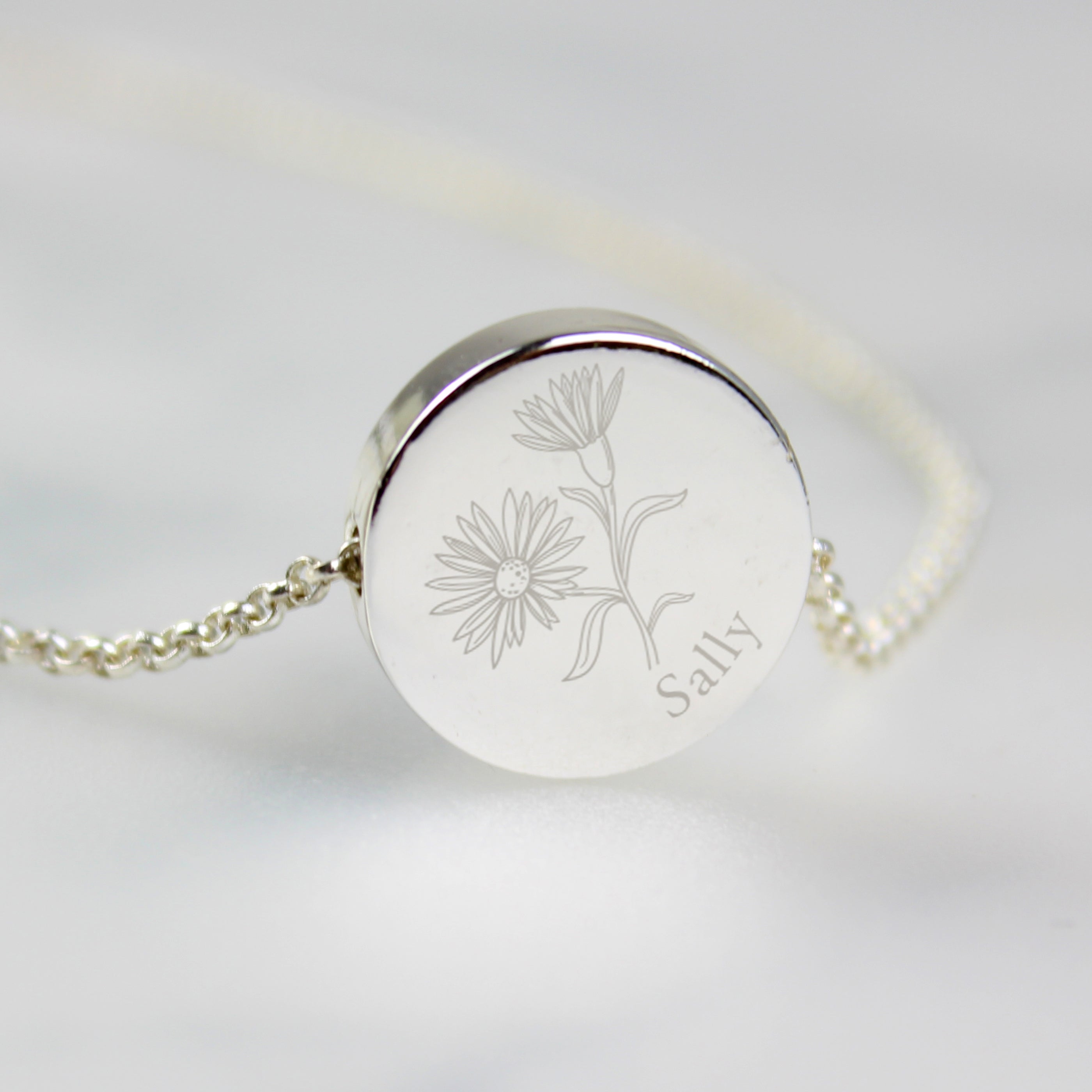 Personalised September Birth Flower Necklace and Box