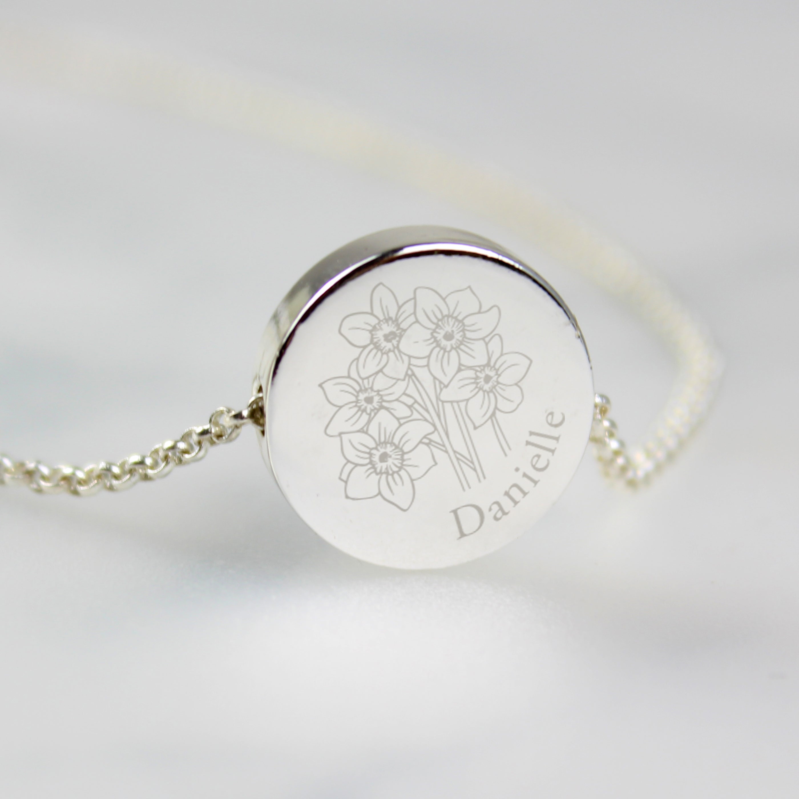 Personalised December Birth Flower Necklace and Box