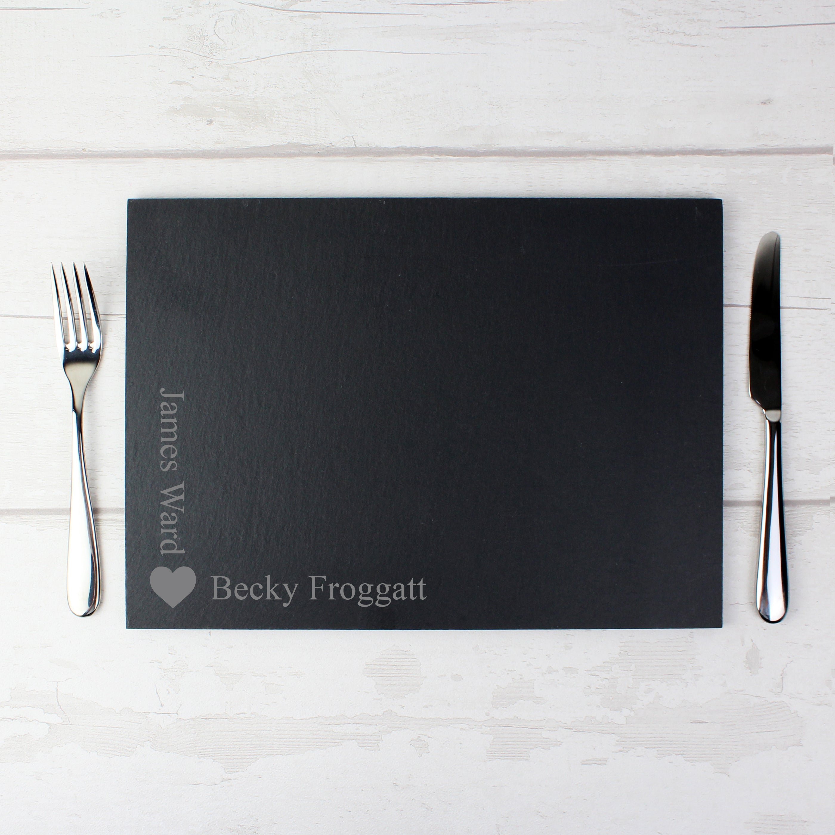 Personalised Heart Motif Slate Placemat