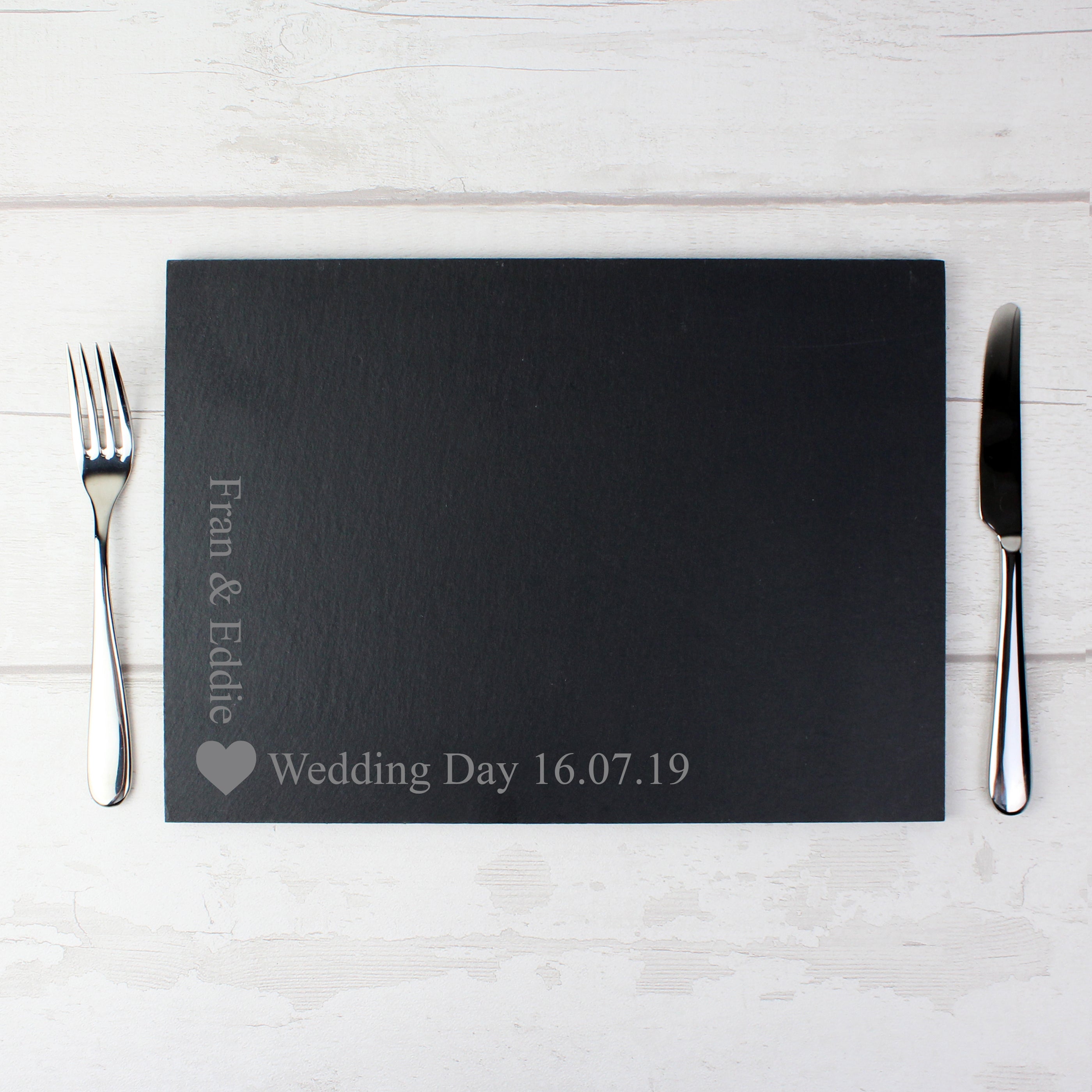 Personalised Heart Motif Slate Placemat