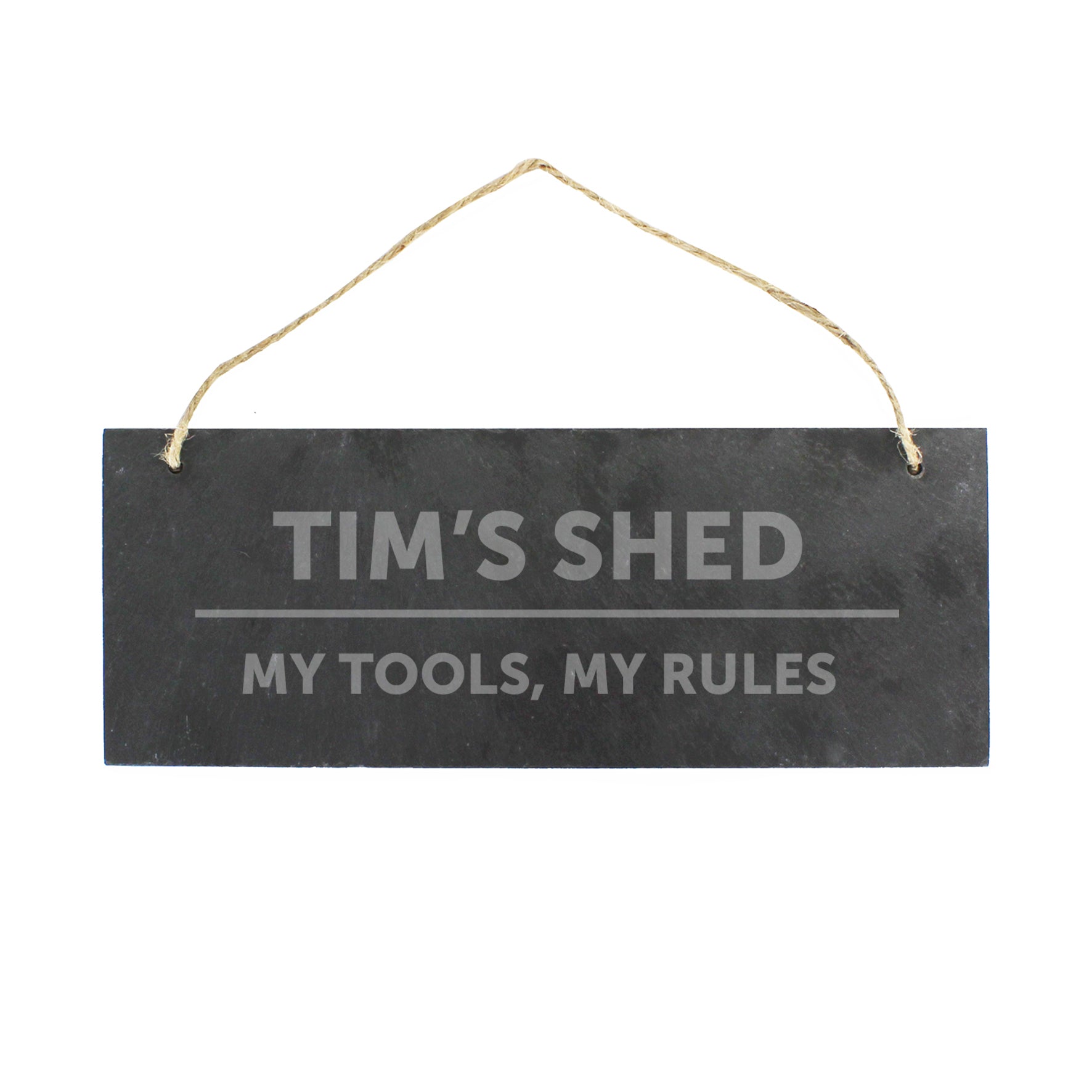 Personalised Bold Design Hanging Slate Plaque