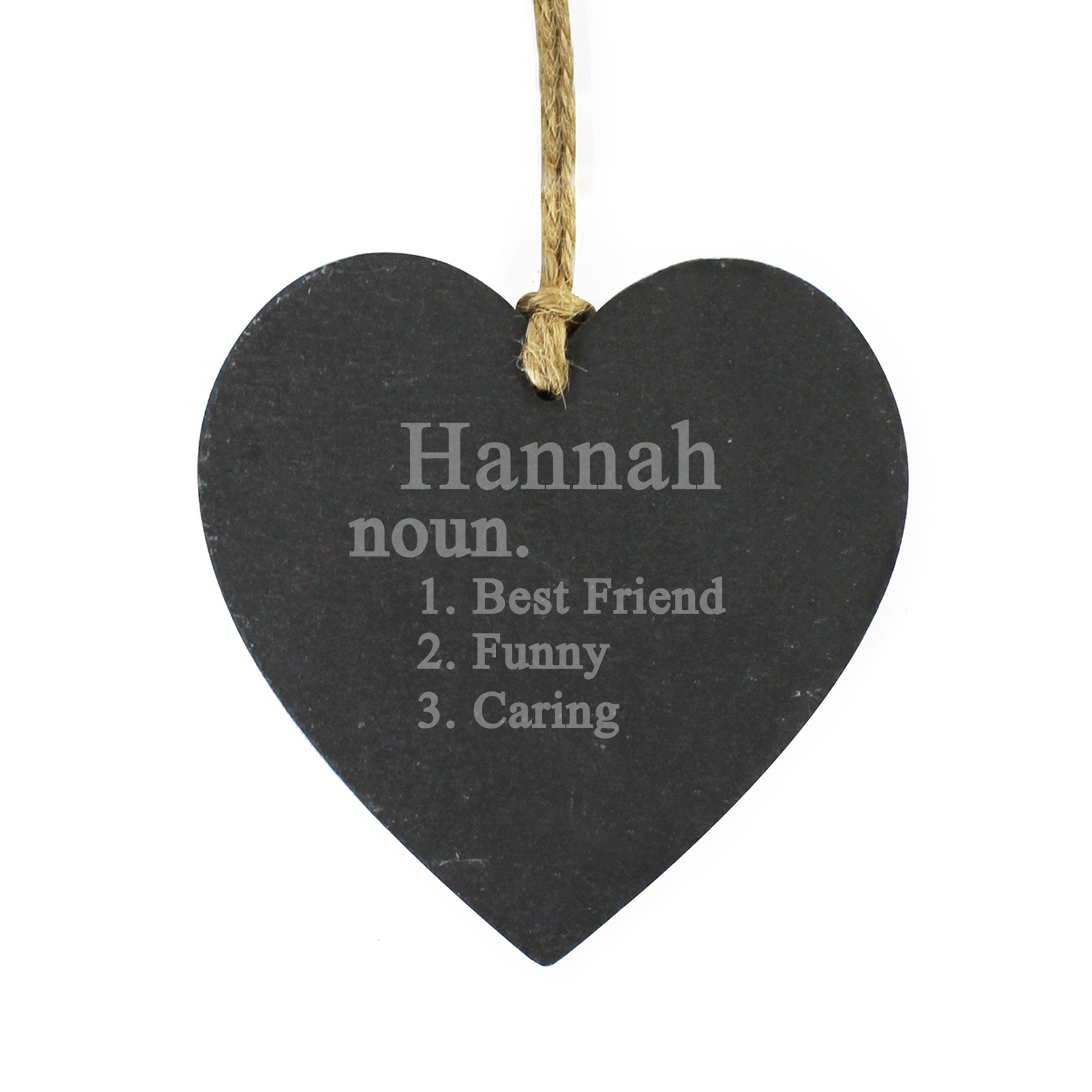 Personalised Word Definition Slate Heart Decoration