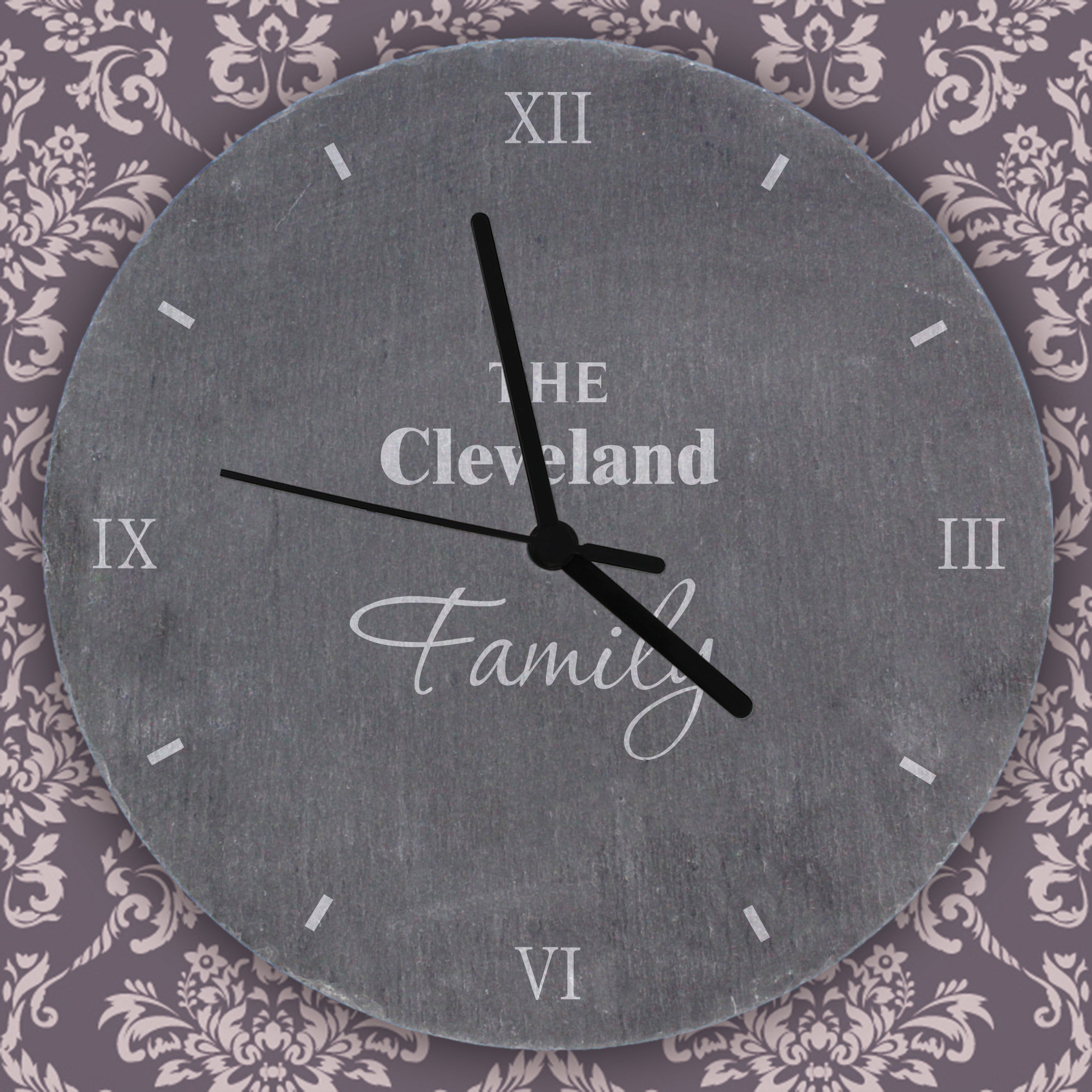 Personalised Family Slate Clock