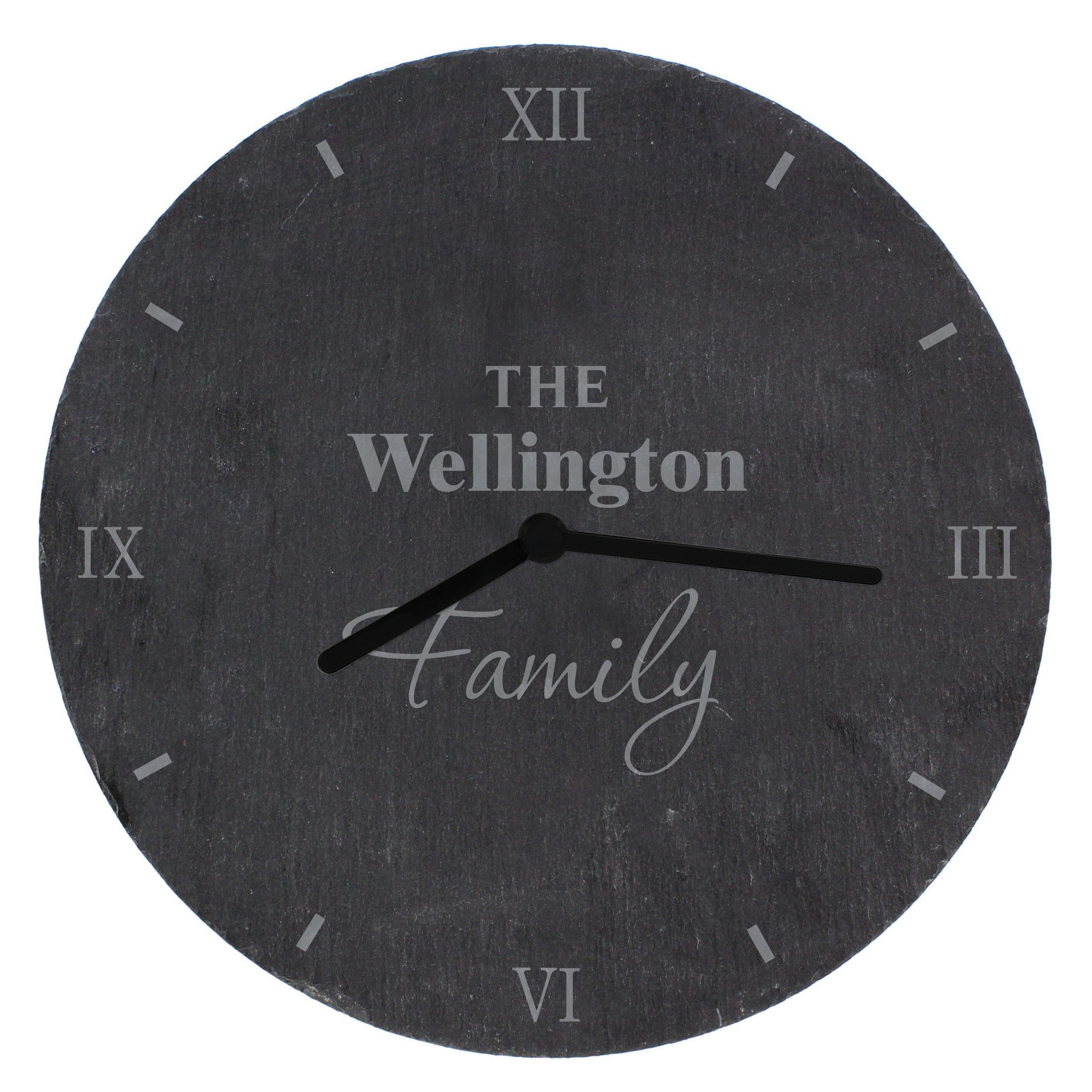 Personalised Family Slate Clock