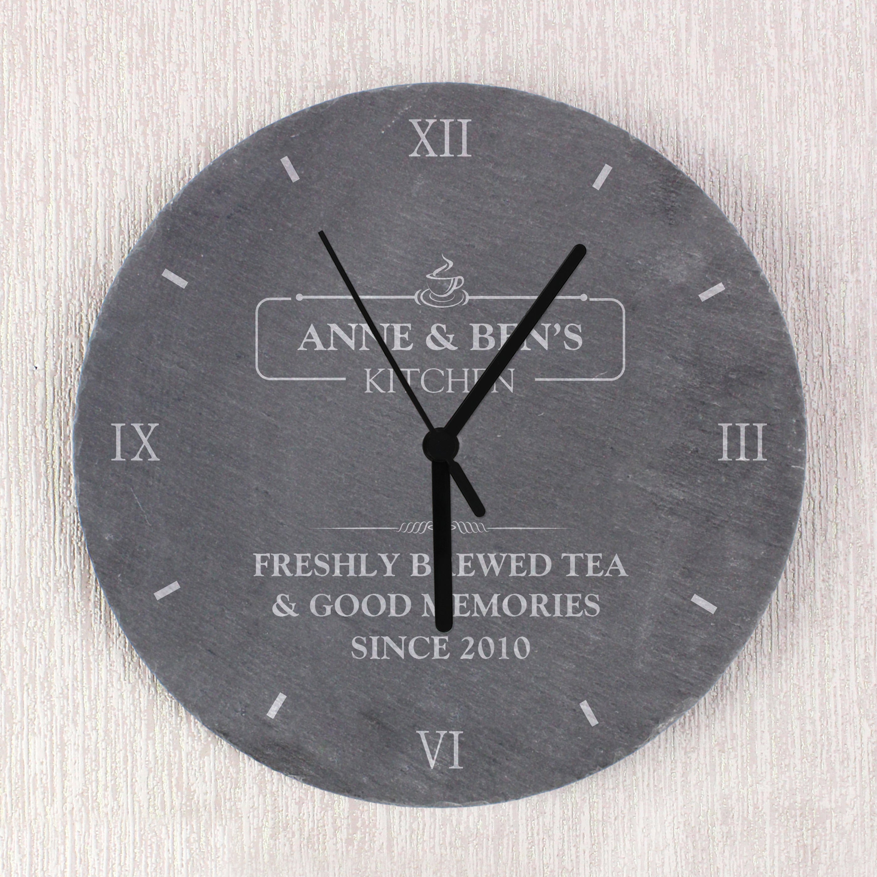 Personalised Kitchen Slate Clock