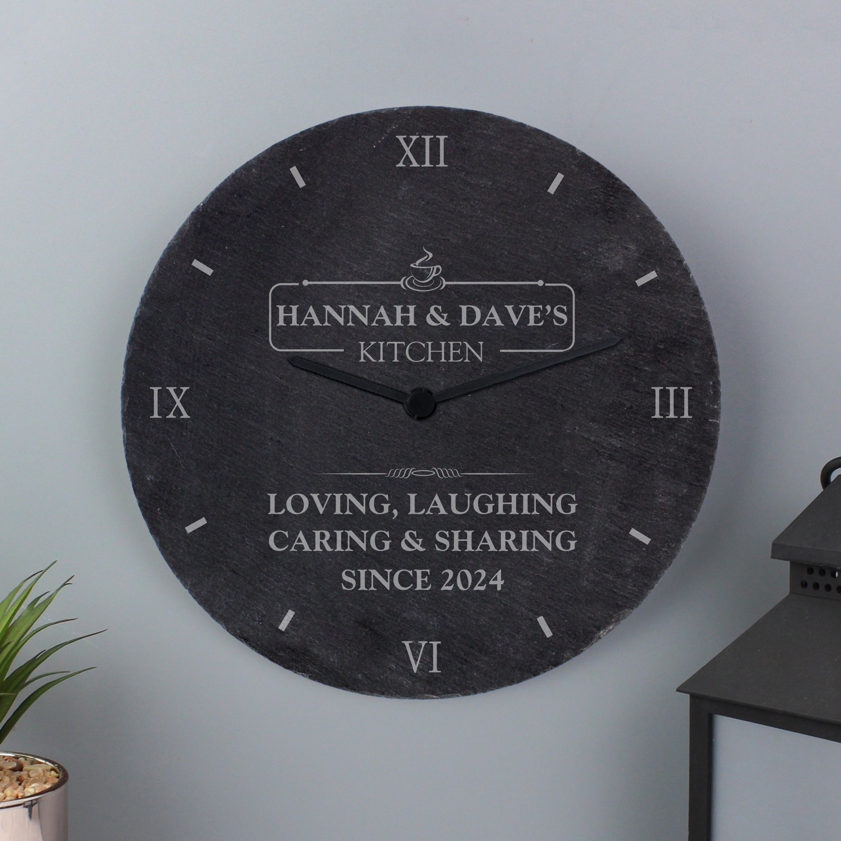 Personalised Kitchen Slate Clock