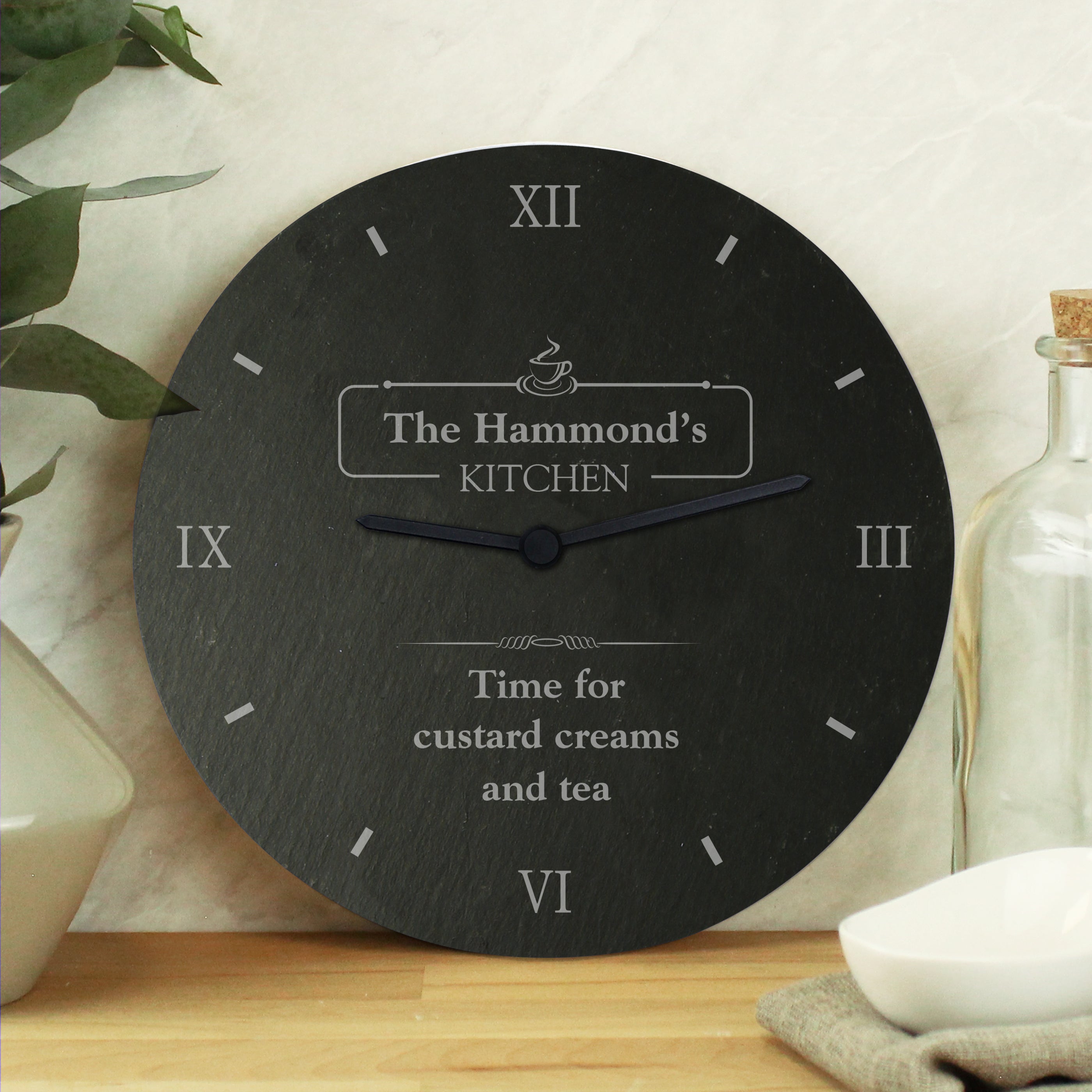 Personalised Kitchen Slate Clock