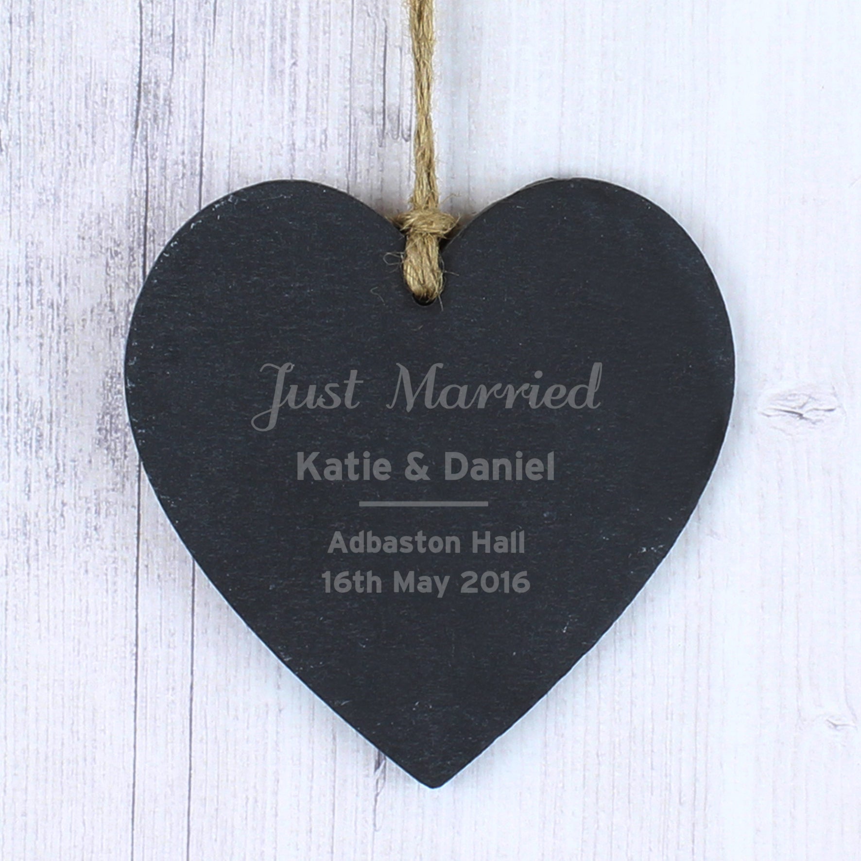 Personalised Classic Slate Heart Decoration