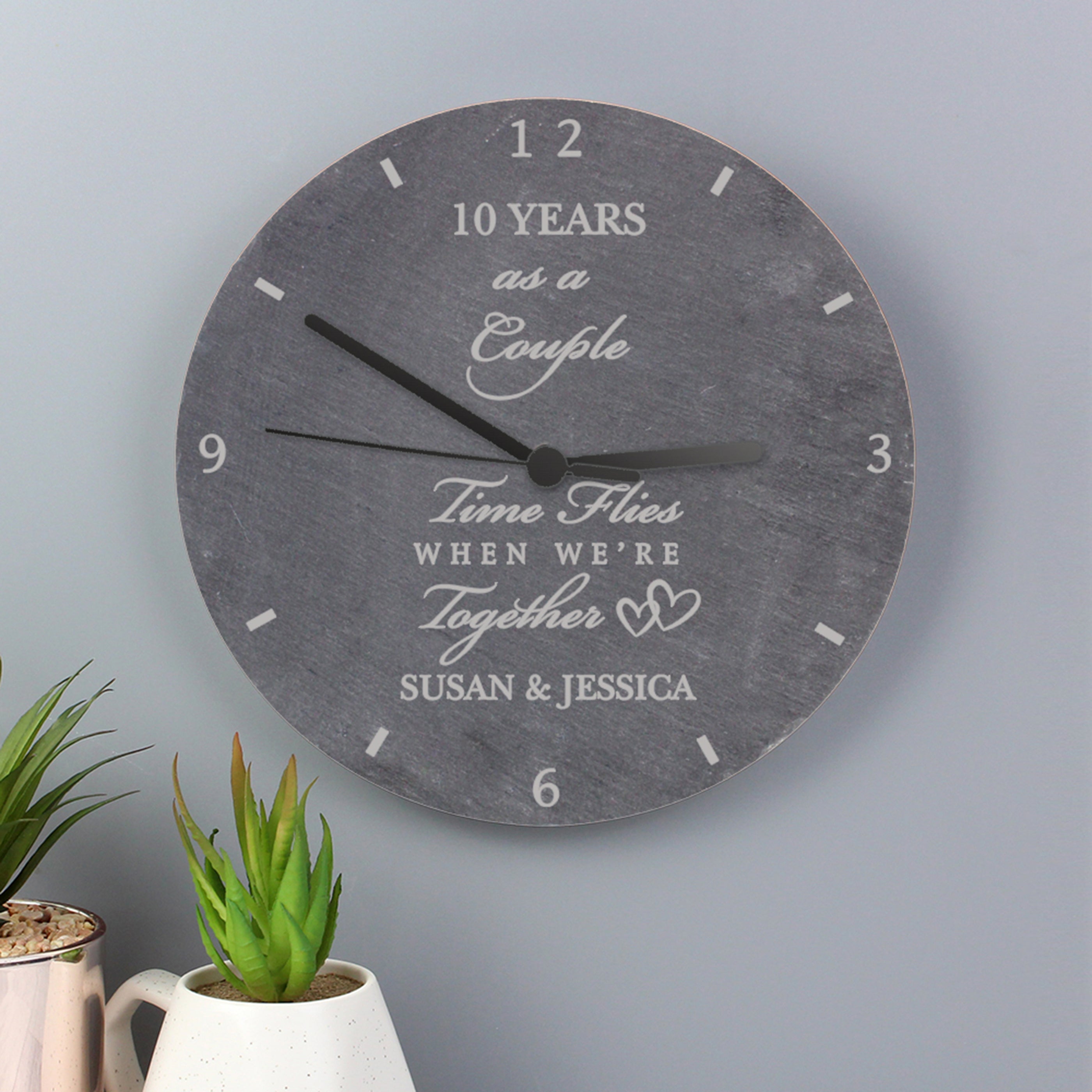 Personalised Anniversary Slate Clock