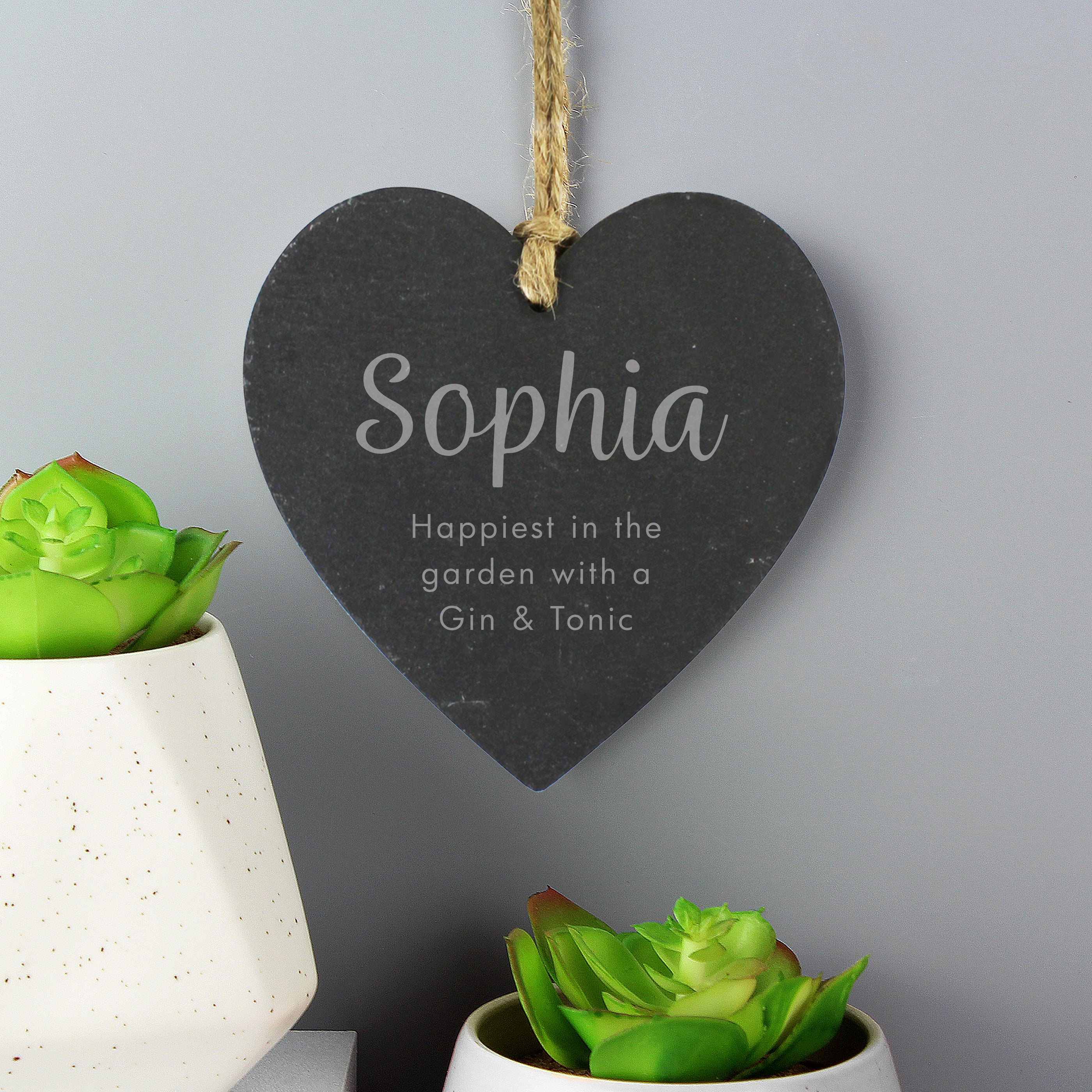 Personalised Free Text Slate Heart Decoration